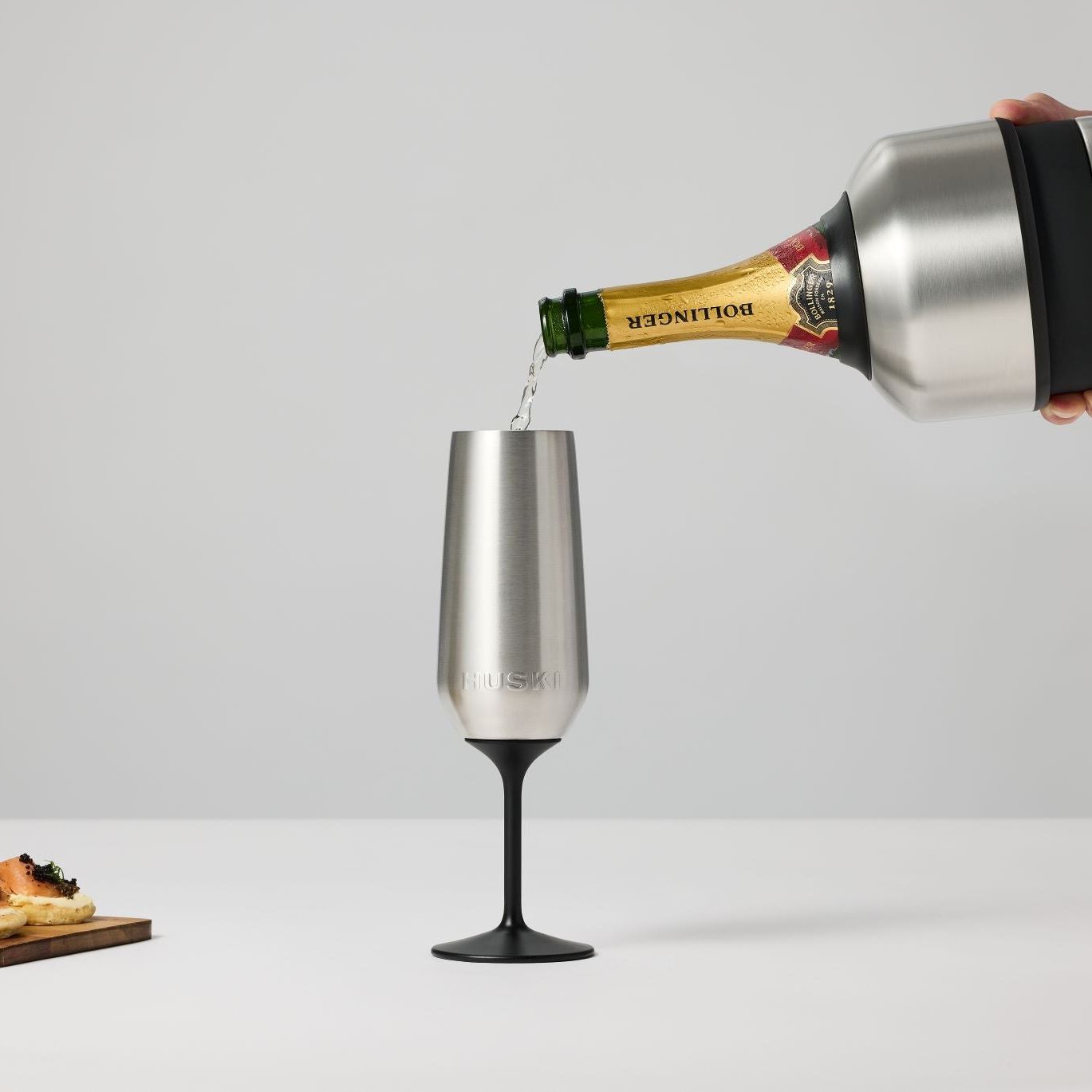 Huski Champagne Flute - Brushed Stainless