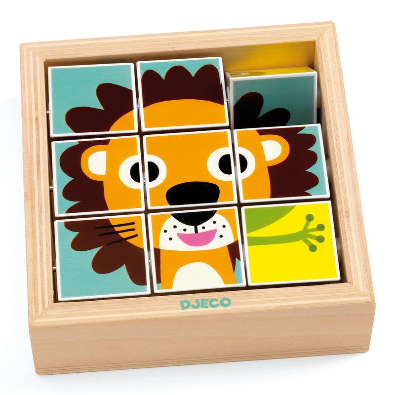 Touranimo (Safari) 9 Swivel Puzzles Pieces in Frame
