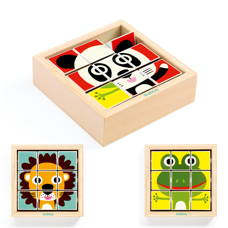 Touranimo (Safari) 9 Swivel Puzzles Pieces in Frame