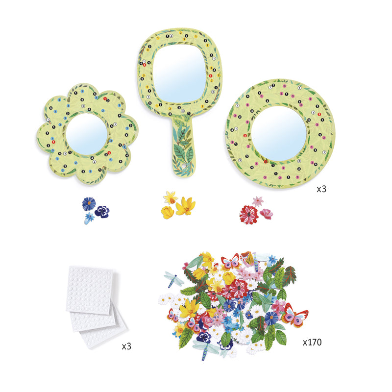 Do It Yourself Pretty Flowers Mirrors (Collage)
