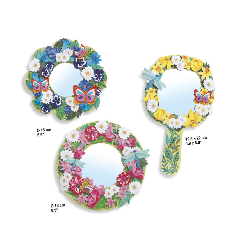 Do It Yourself Pretty Flowers Mirrors (Collage)