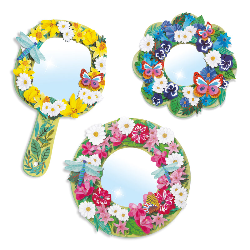 Do It Yourself Pretty Flowers Mirrors (Collage)