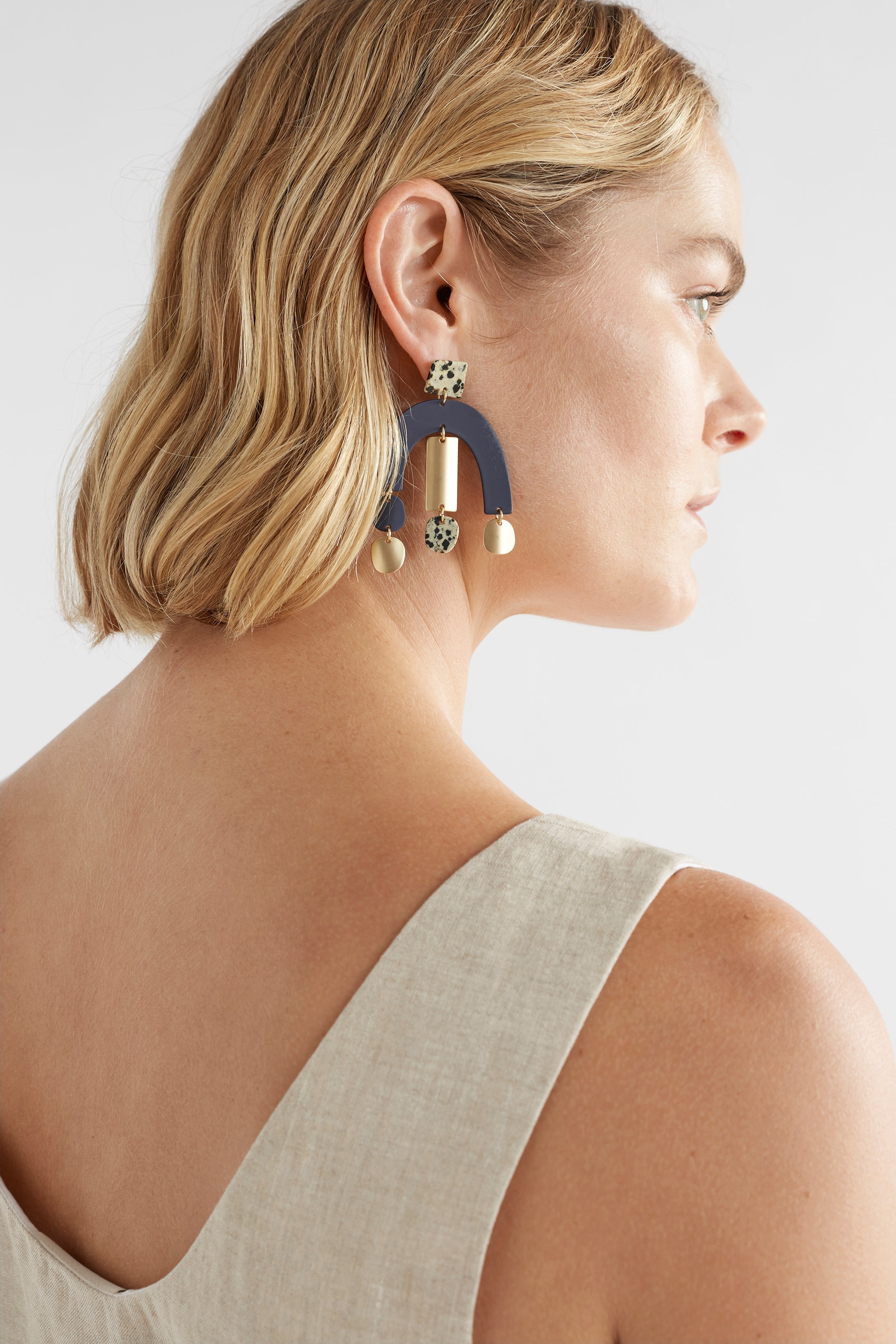 MADDI DROP Earring - Steel Blue