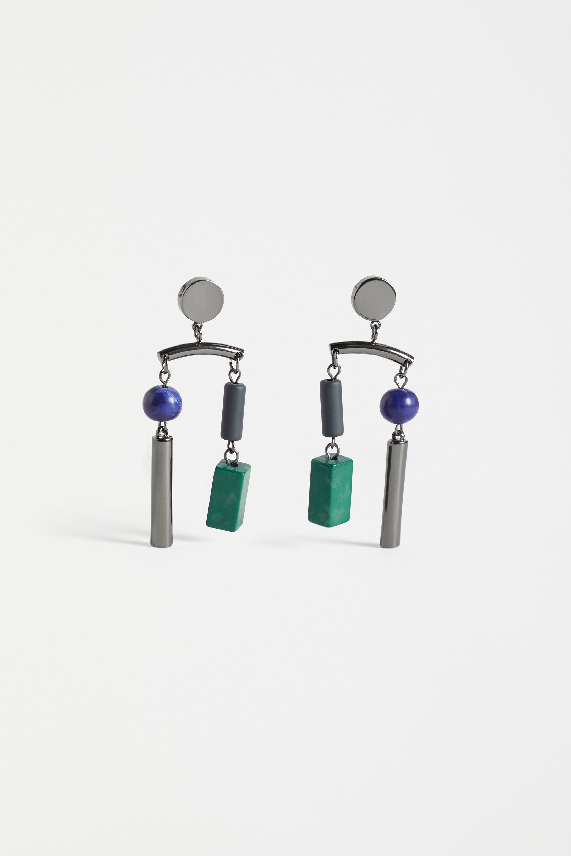 Nell Drop Earrings - Gunmetal