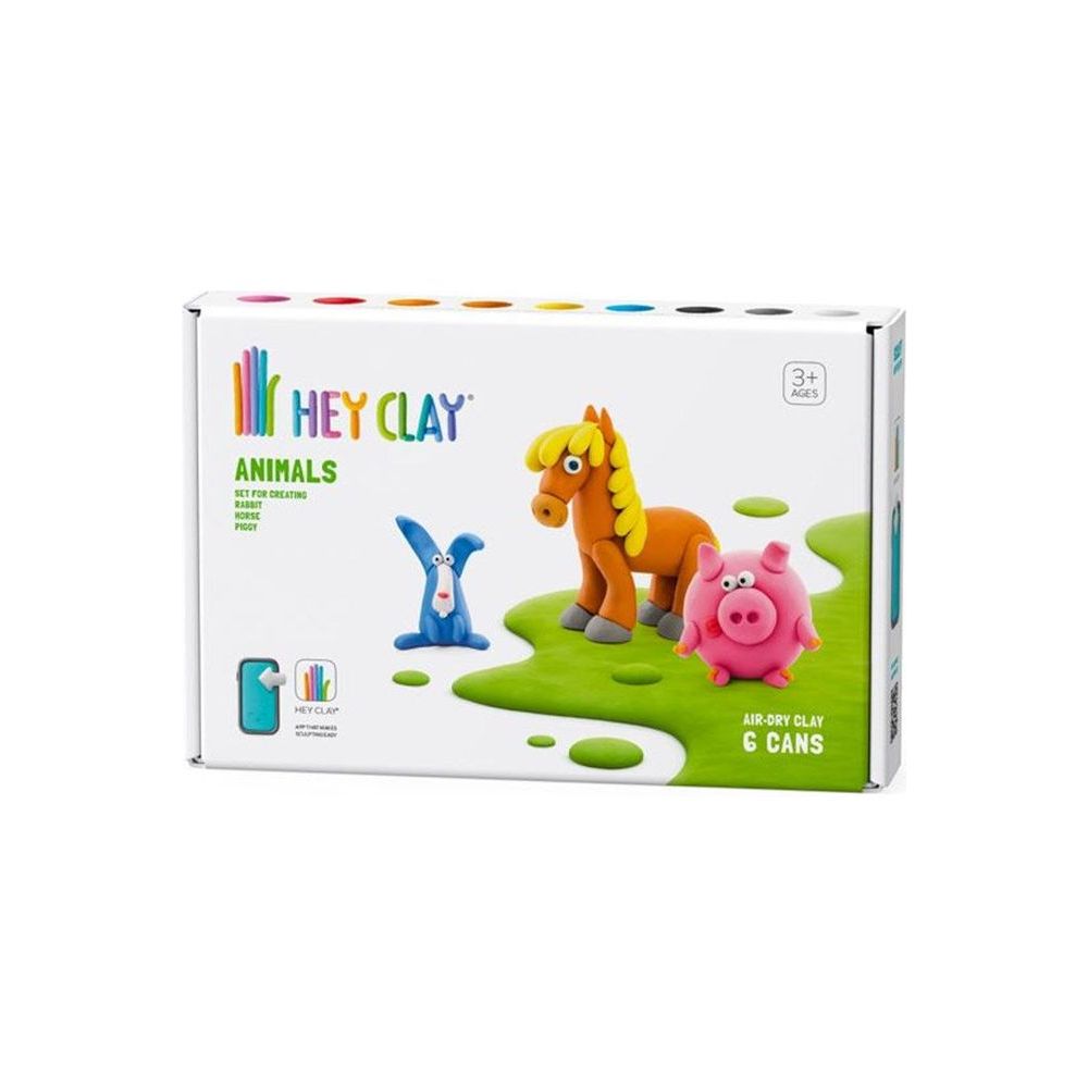 HEY CLAY ANIMALS SET - 6 CANS