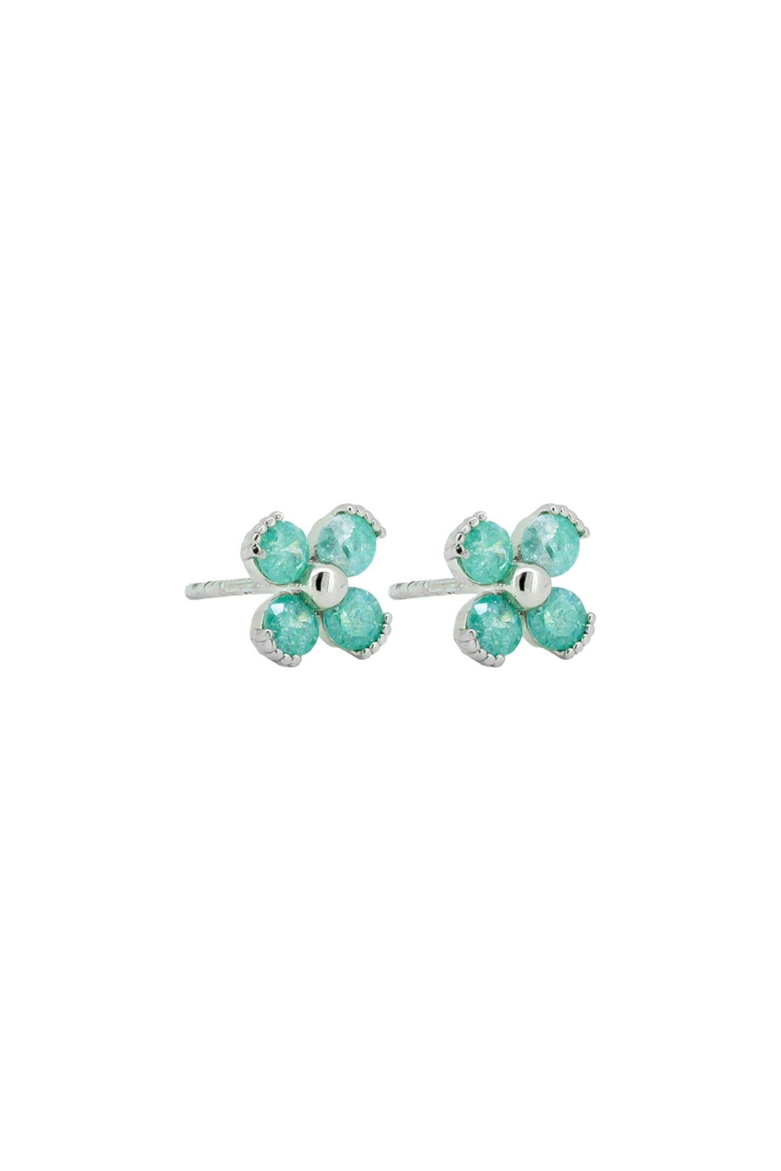 Aqua Flower Stud