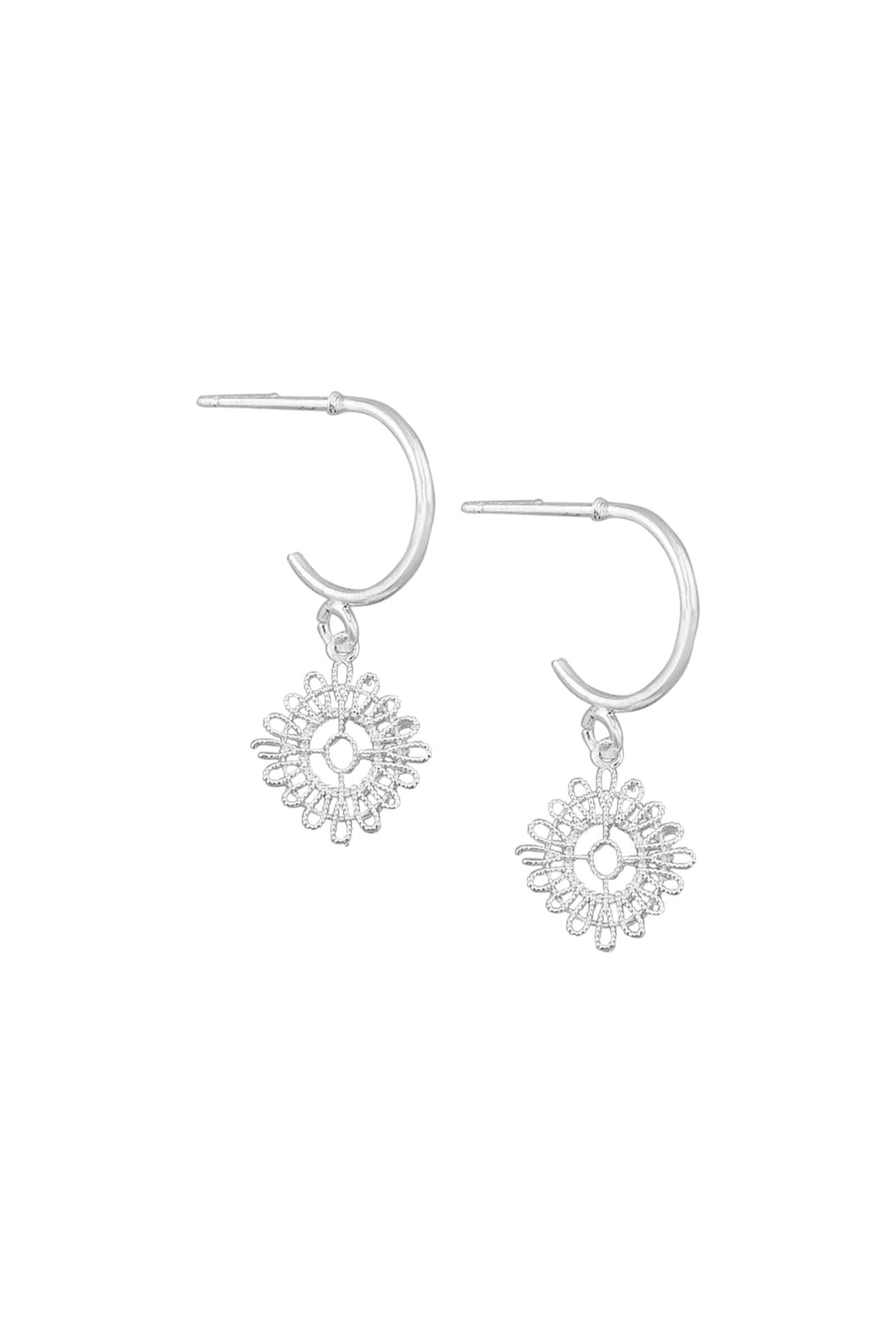Silver Small Textured Disc Earrings