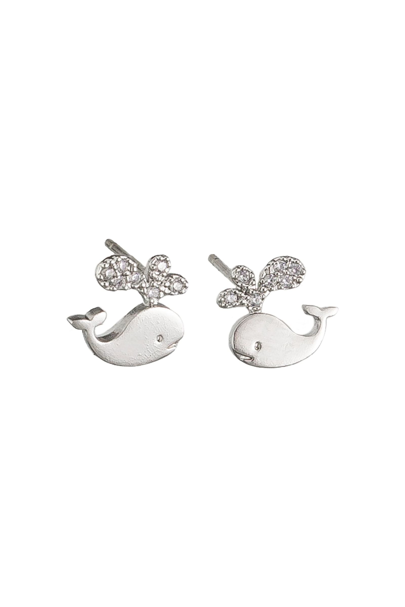 Silver Wally Whale Studs