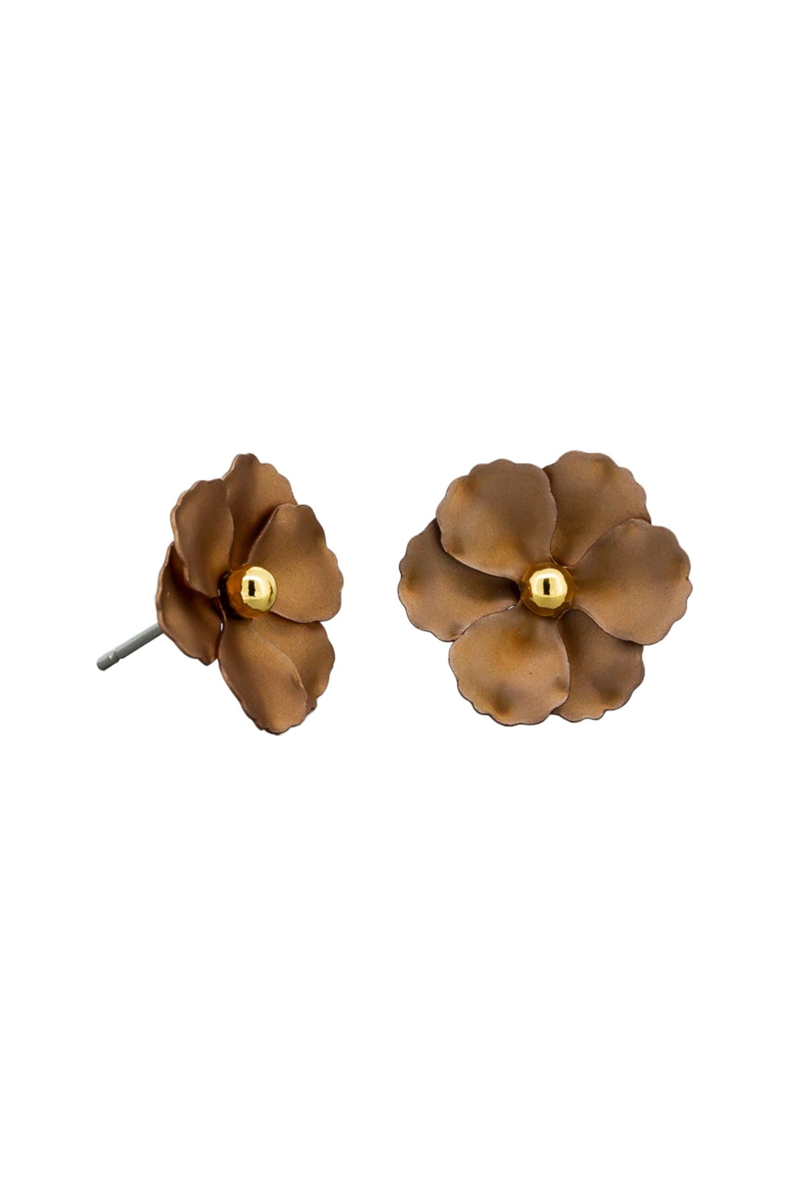 Copper Shimmer Cherry Blossom Earrings
