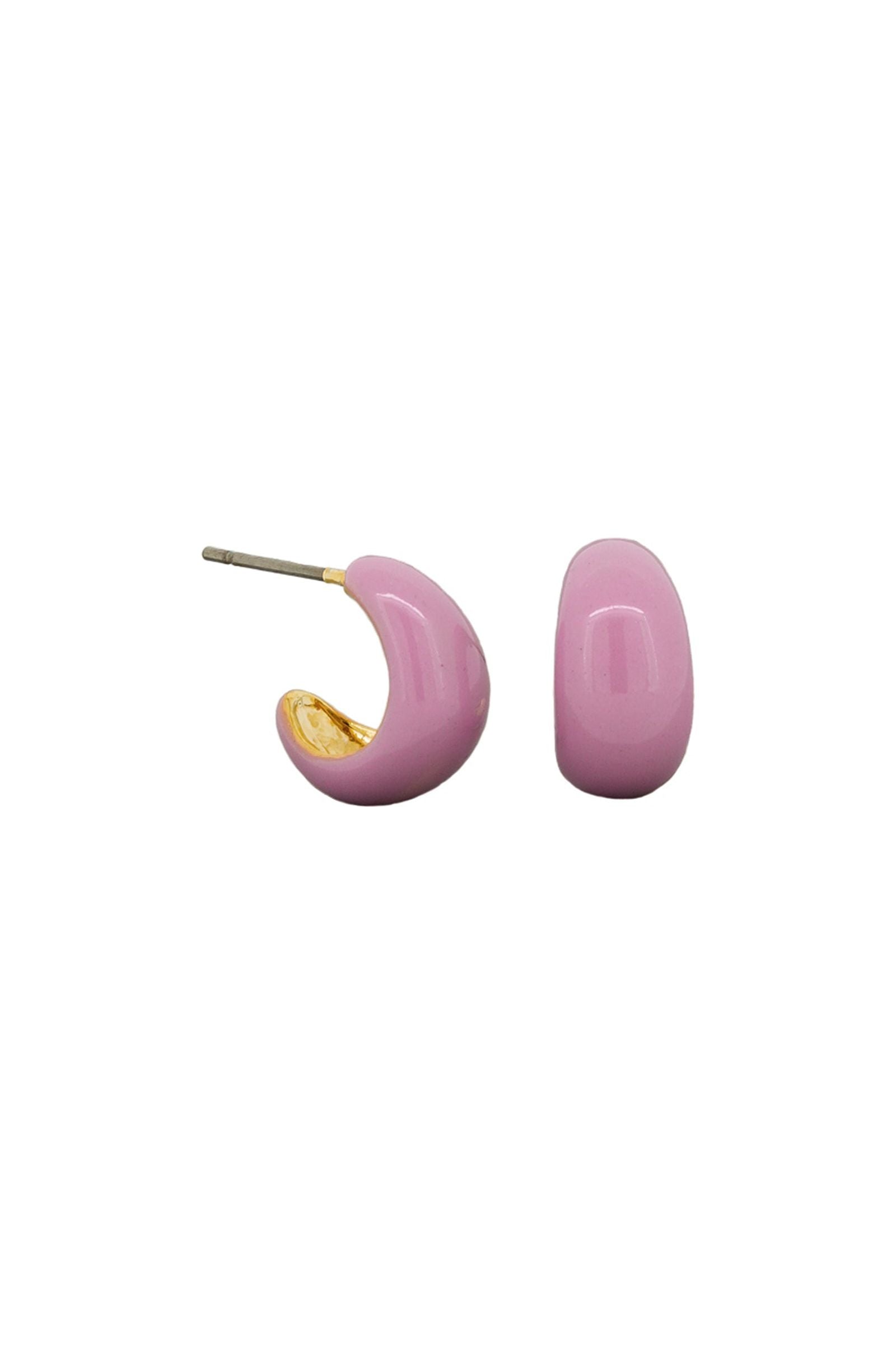 Pink Enamel Lilly Hoop