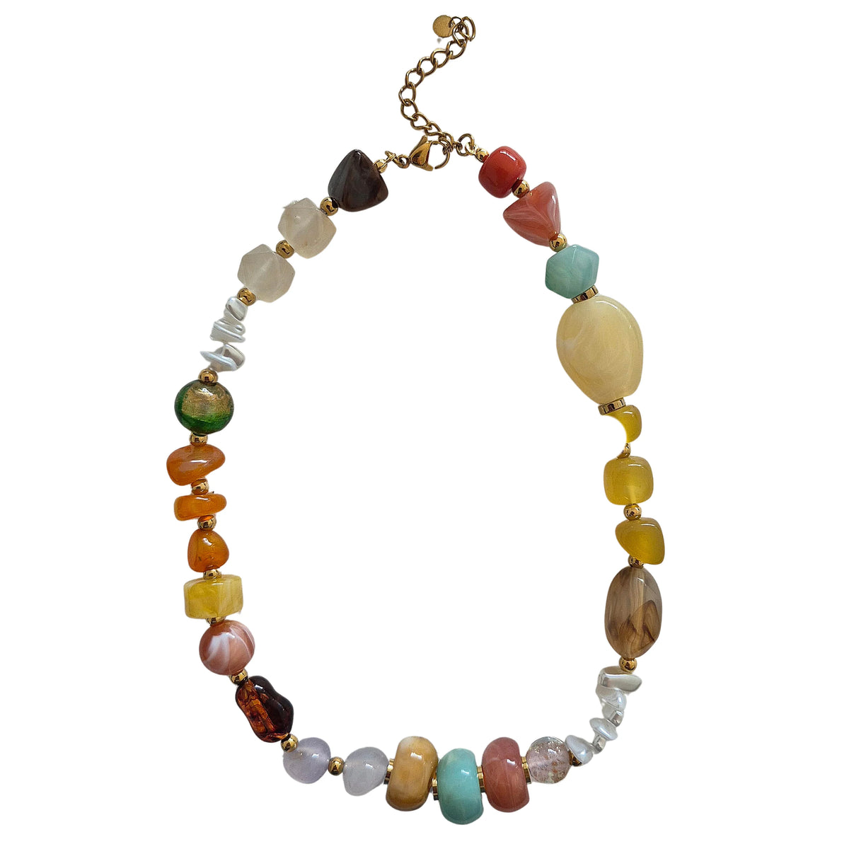 Zoda Beaded Charm Necklace - Multi Beads