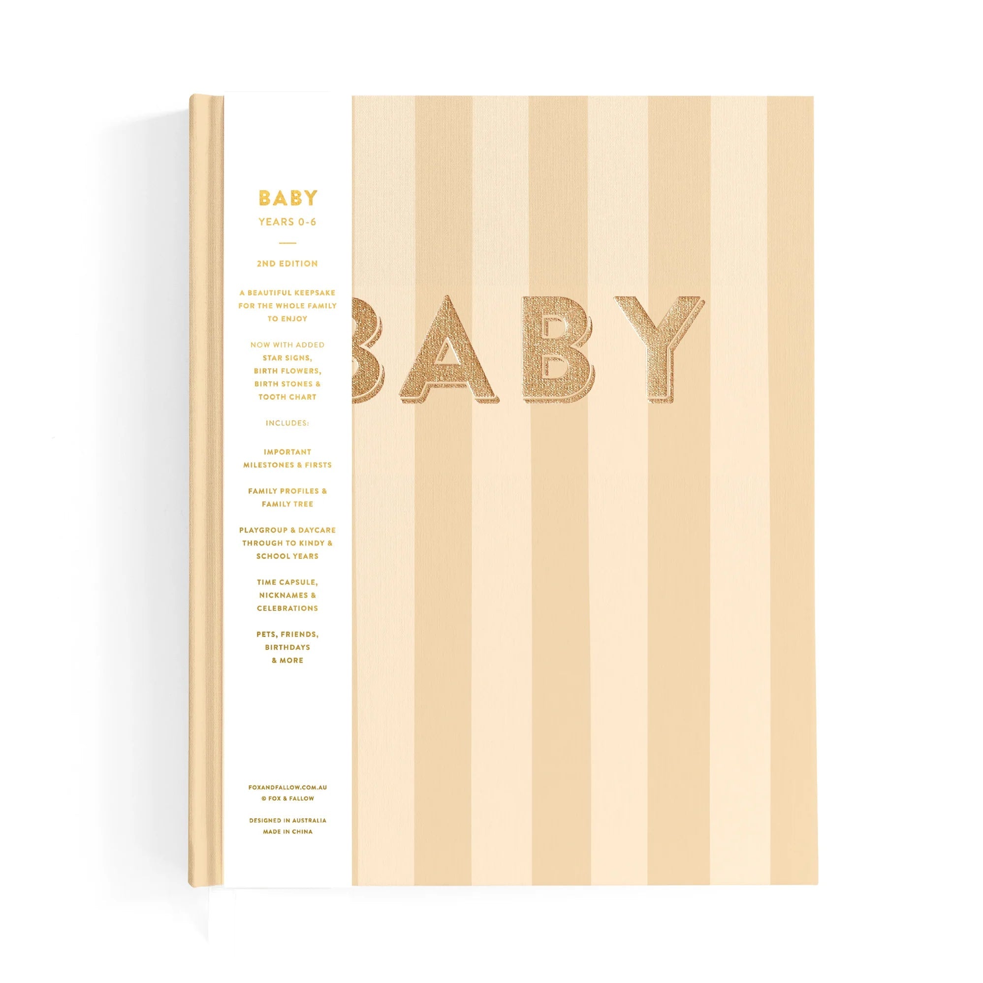 Baby Book - Coffee Stripe