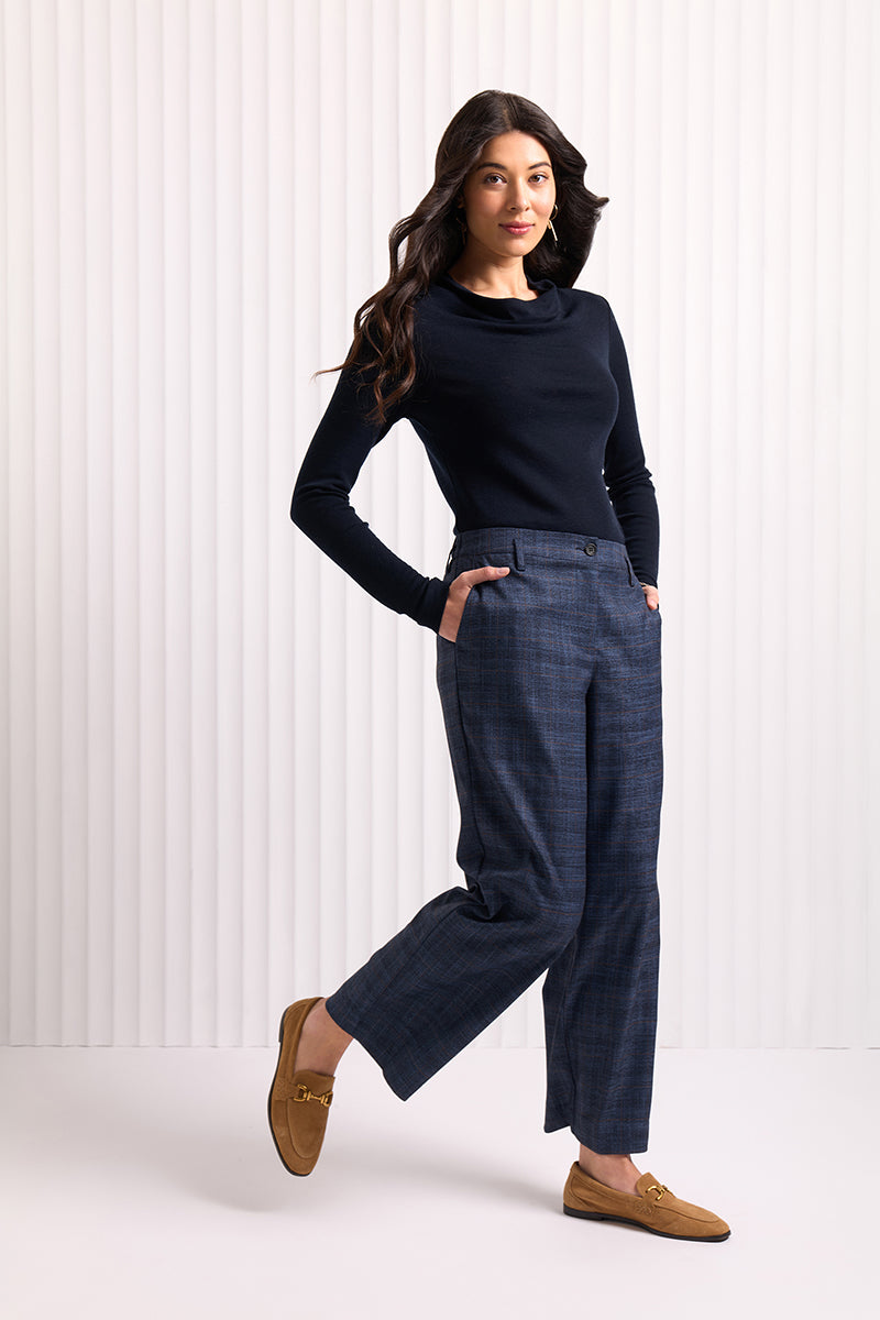 MATCH MAKER PANT - Dark Blue Check