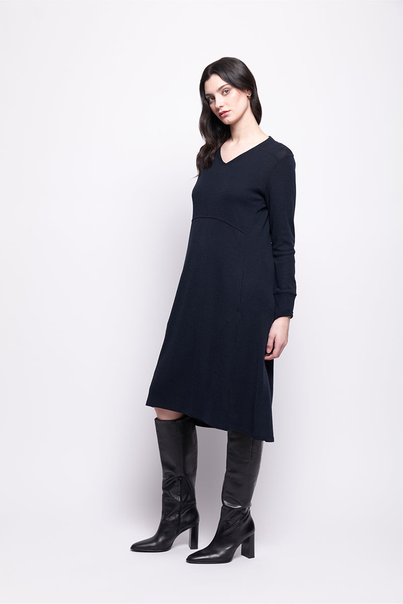 SHEAR ECSTASY DRESS - NAVY