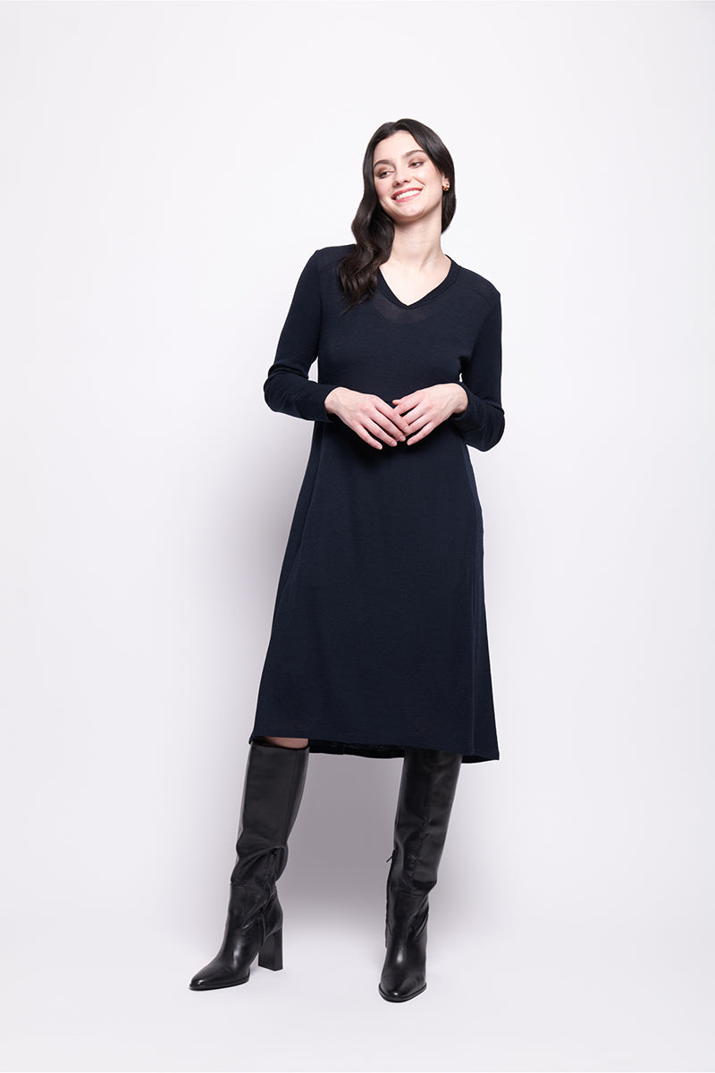 SHEAR ECSTASY DRESS - NAVY