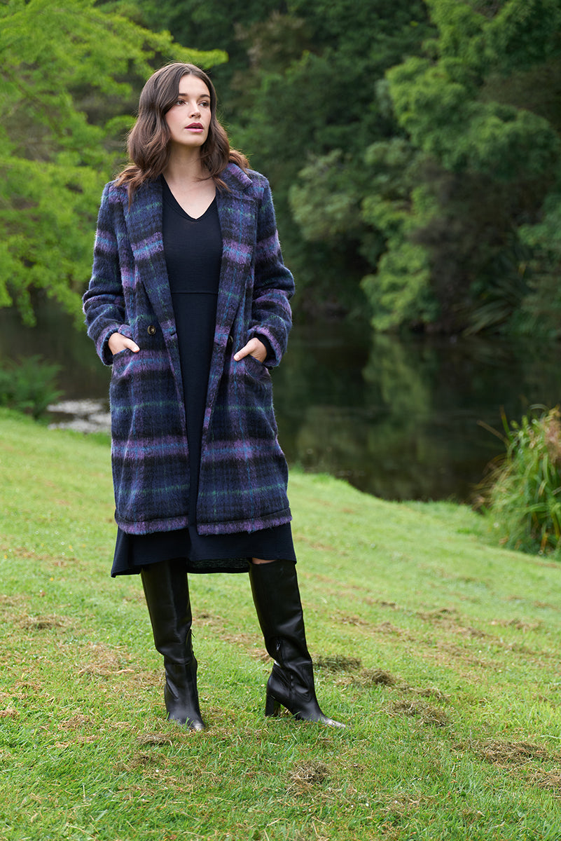 SHEAR ECSTASY DRESS - NAVY