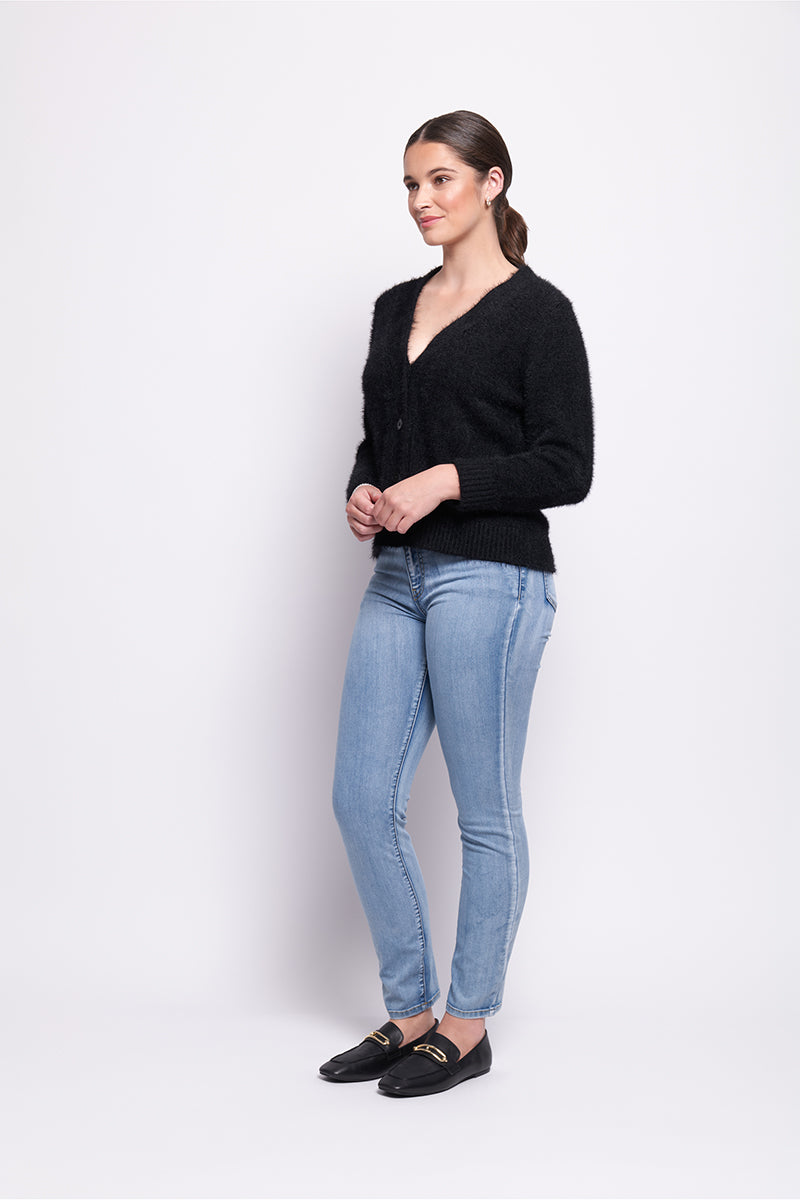 TOP BIRD CARDIGAN - BLACK