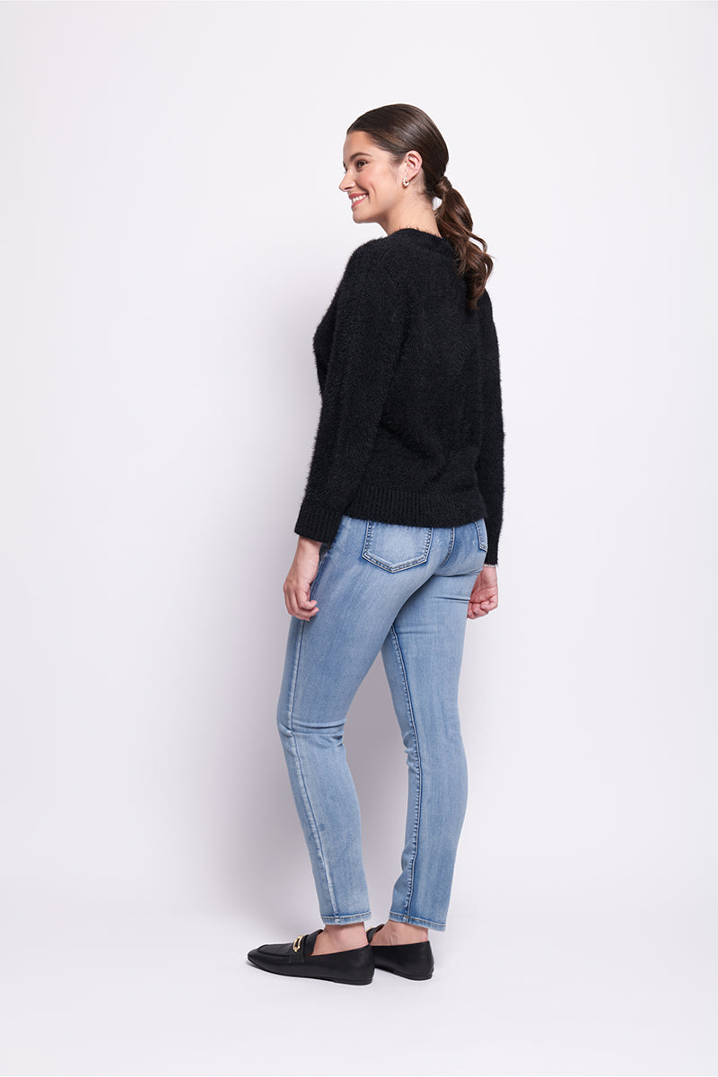 TOP BIRD CARDIGAN - BLACK