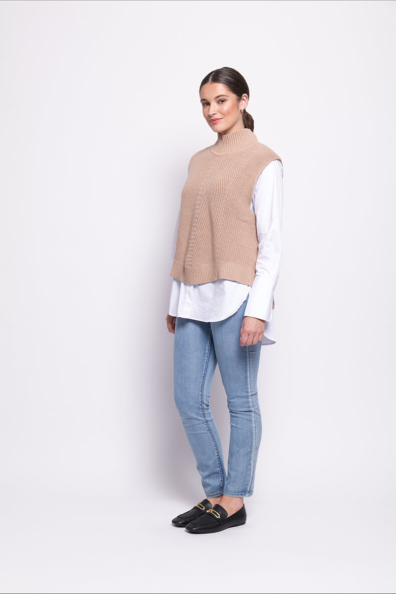 VEST EVER POP OVER - Oat
