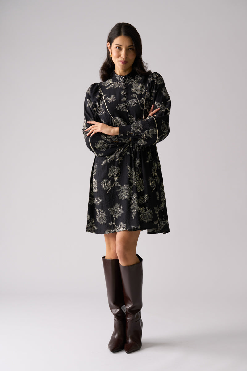 THREAD TALES DRESS - BLACK FOLKLORE