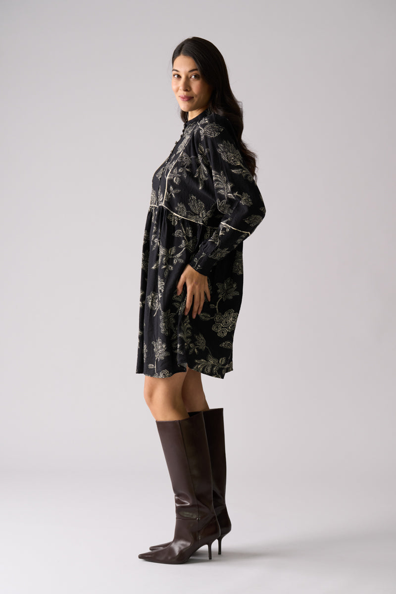 THREAD TALES DRESS - BLACK FOLKLORE
