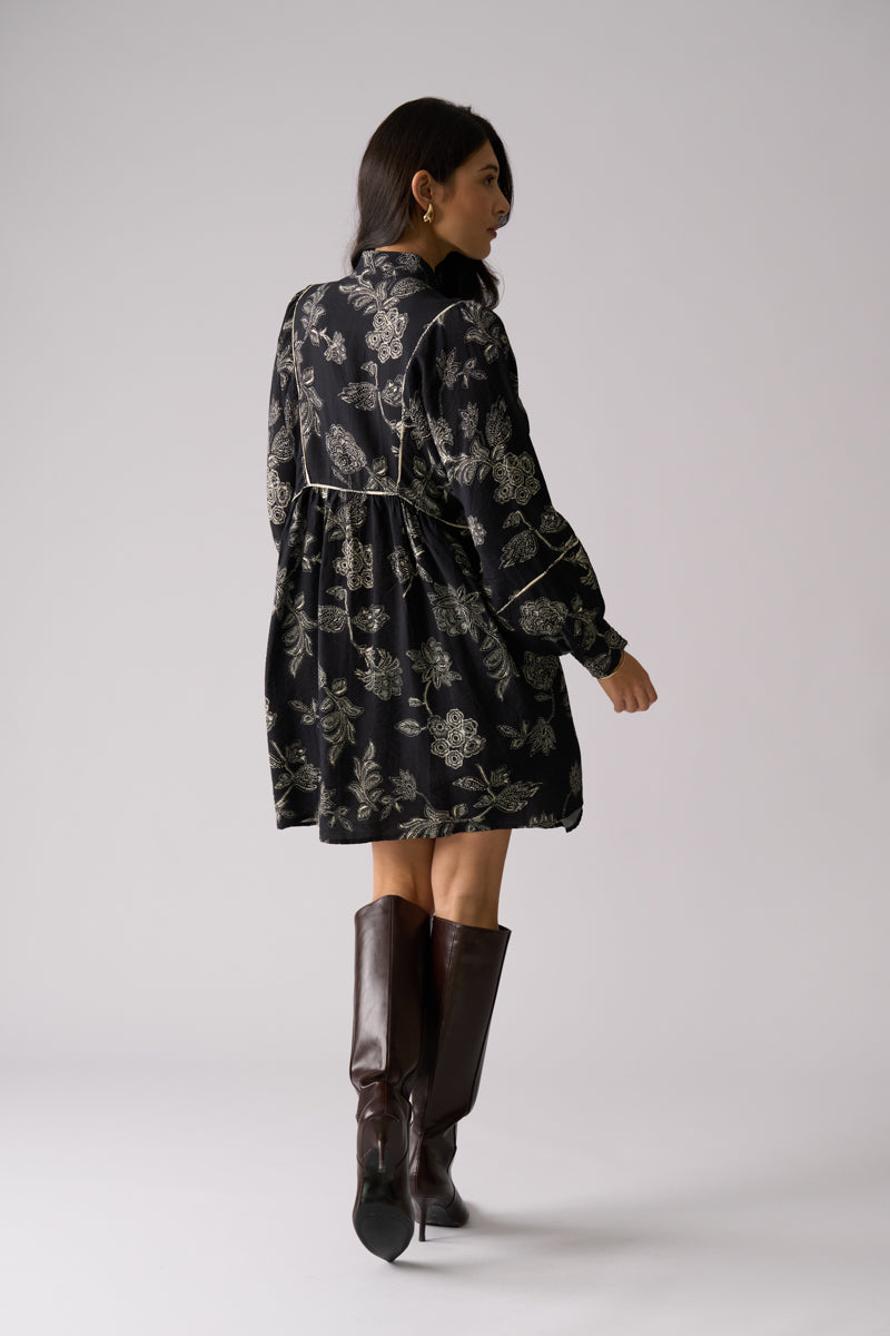 THREAD TALES DRESS - BLACK FOLKLORE