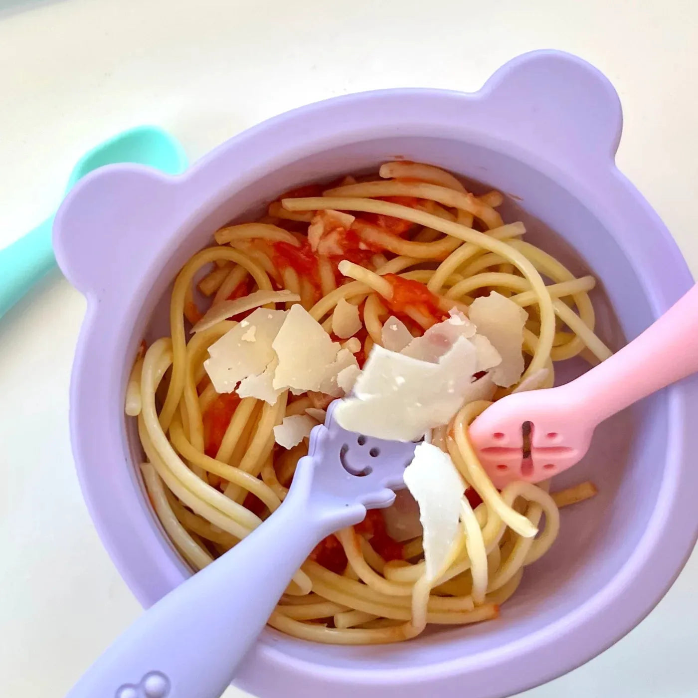 Silicone Bowl & Mini Cutlery Set - Purple Bowl/Sherbet Cutlery Set
