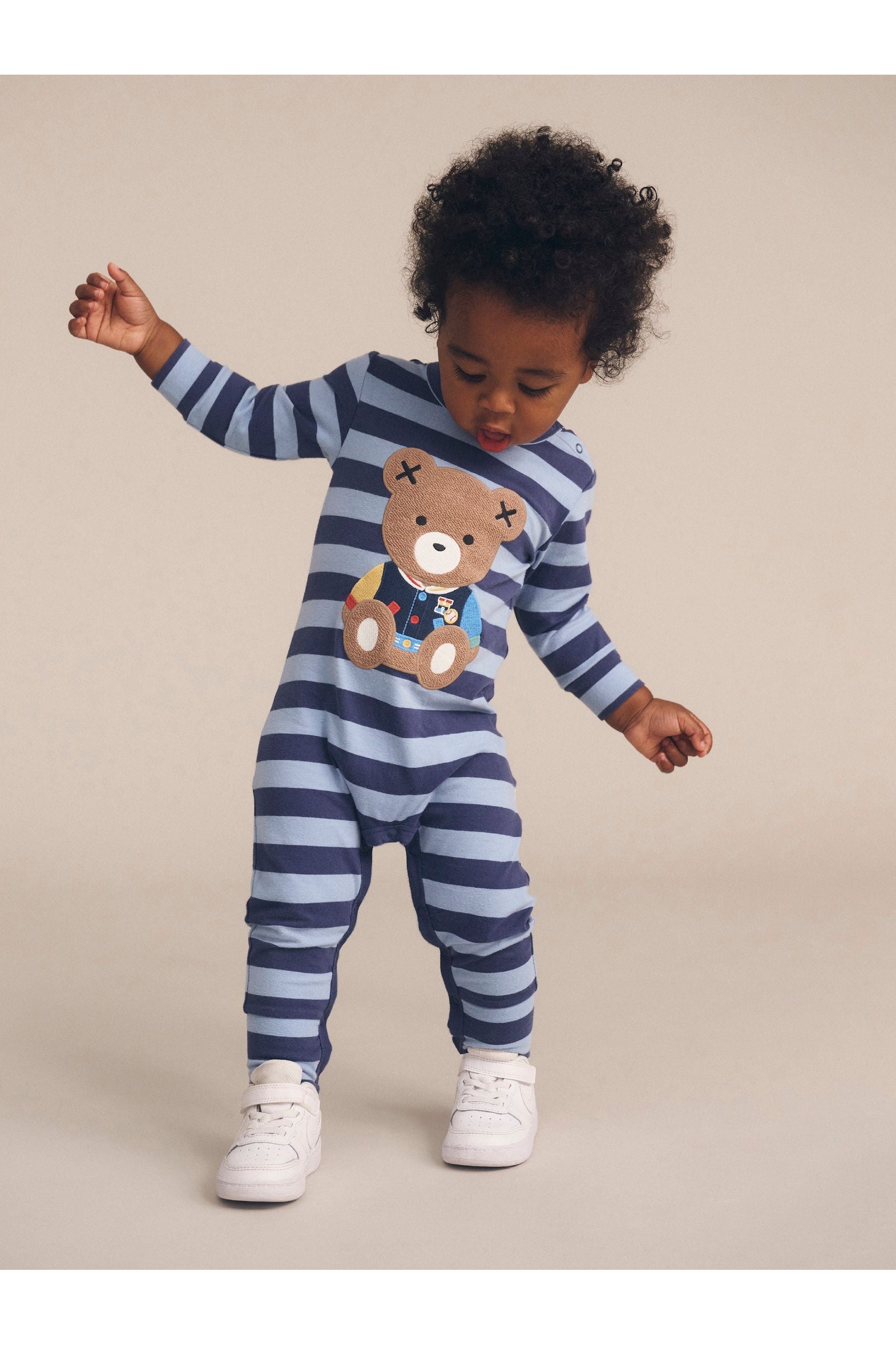 COLLEGE HUX BLUE STRIPE ROMPER