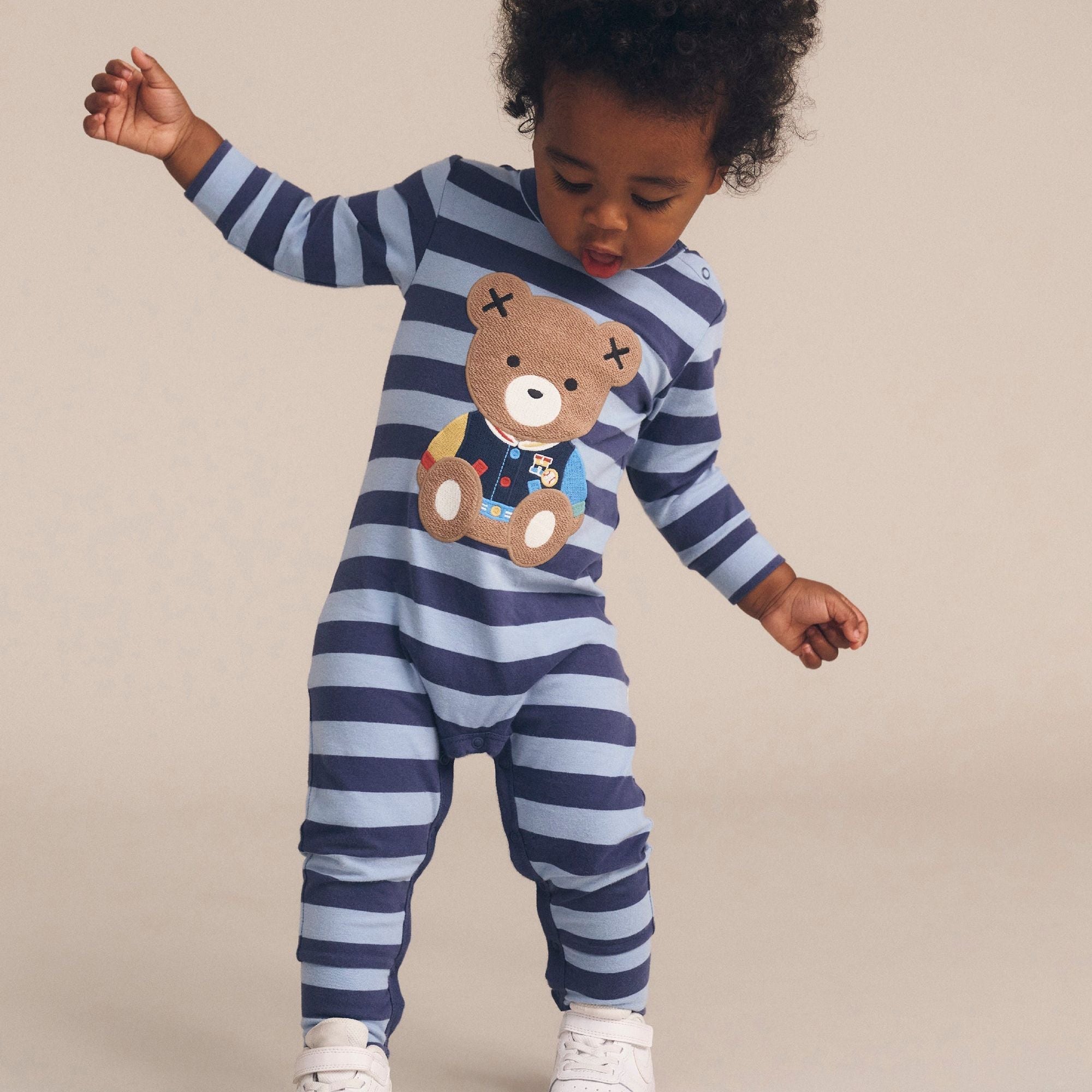 COLLEGE HUX BLUE STRIPE ROMPER