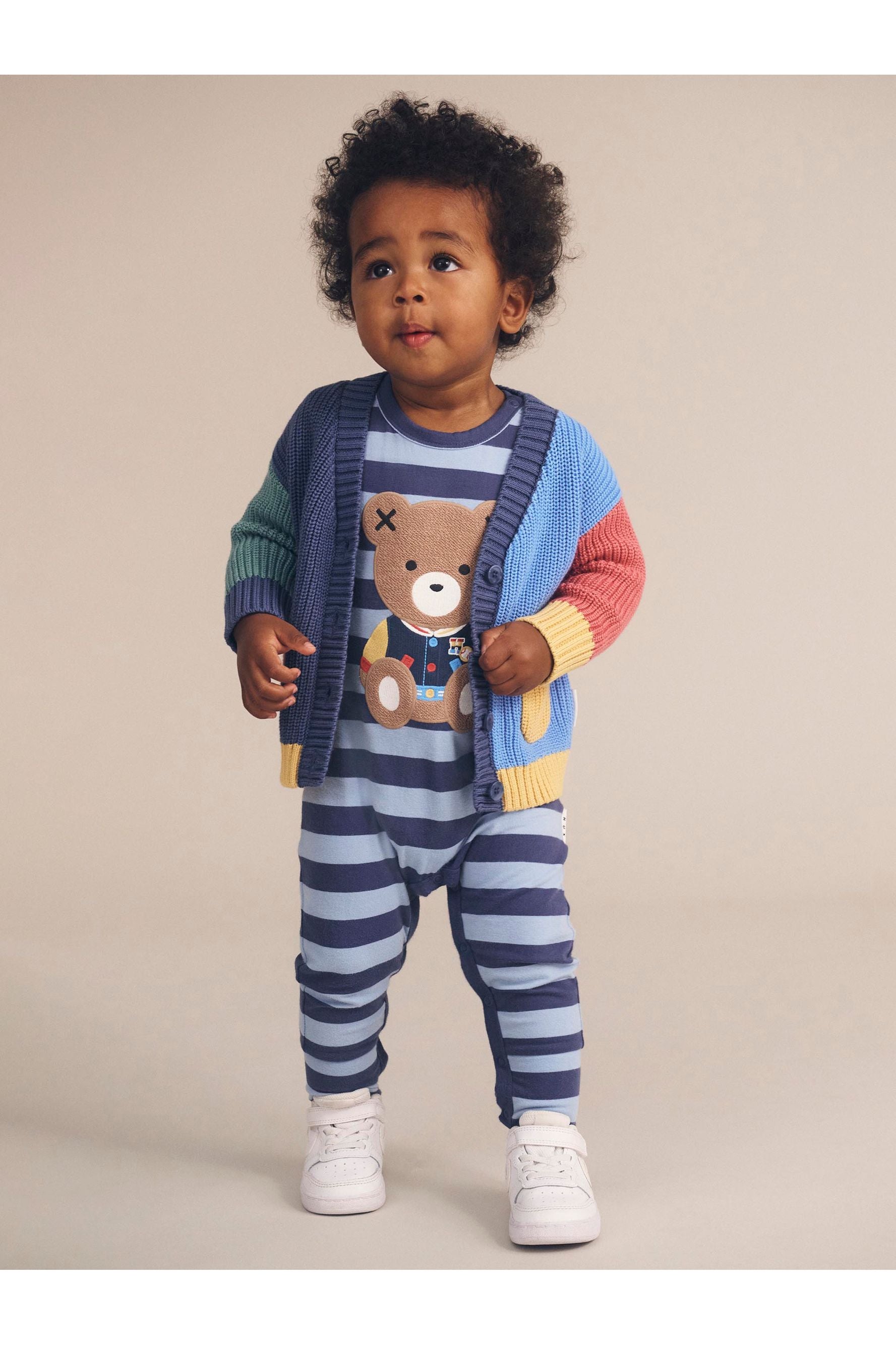 COLLEGE HUX BLUE STRIPE ROMPER