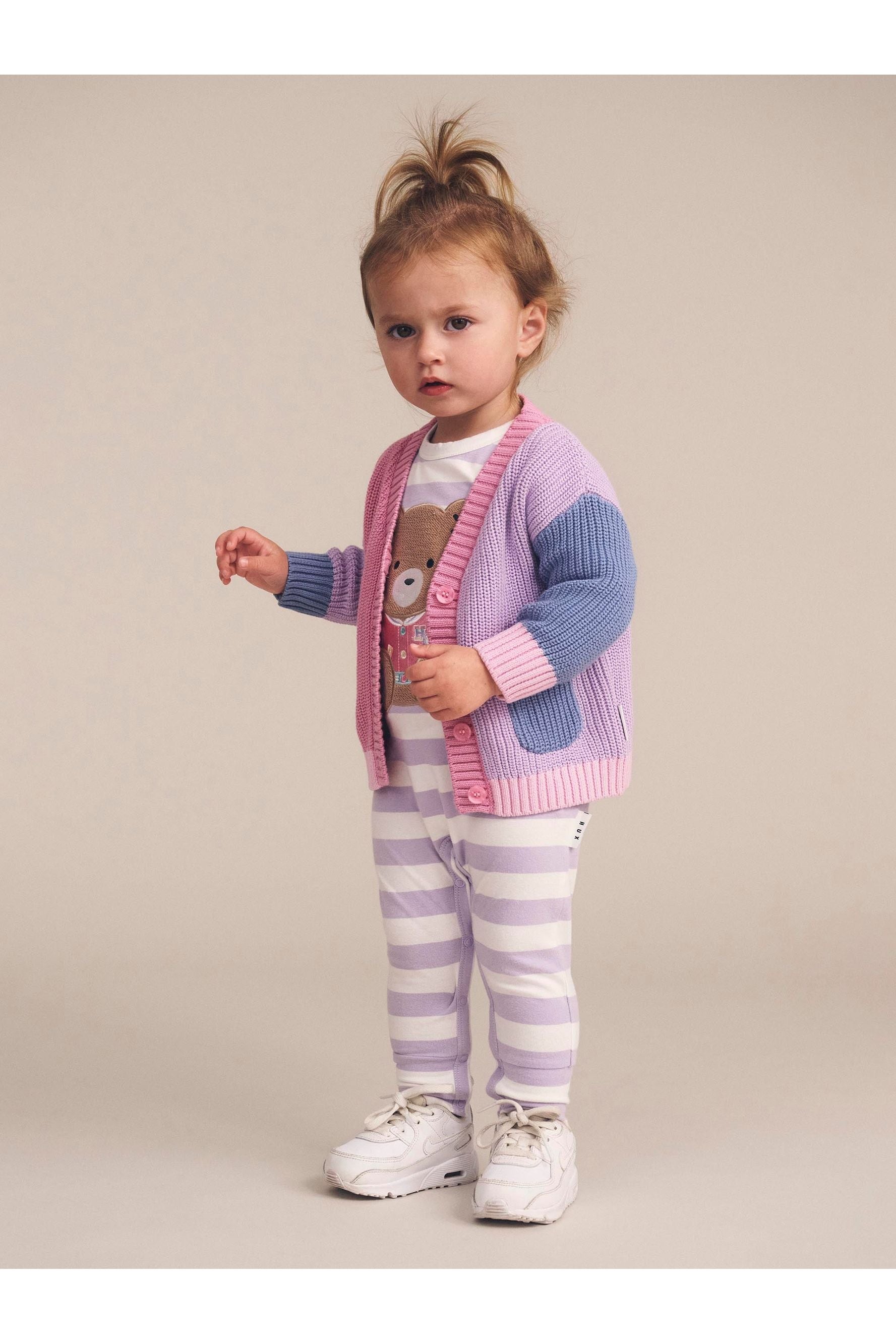 COLLEGE HUX ORCHID STRIPE ROMPER