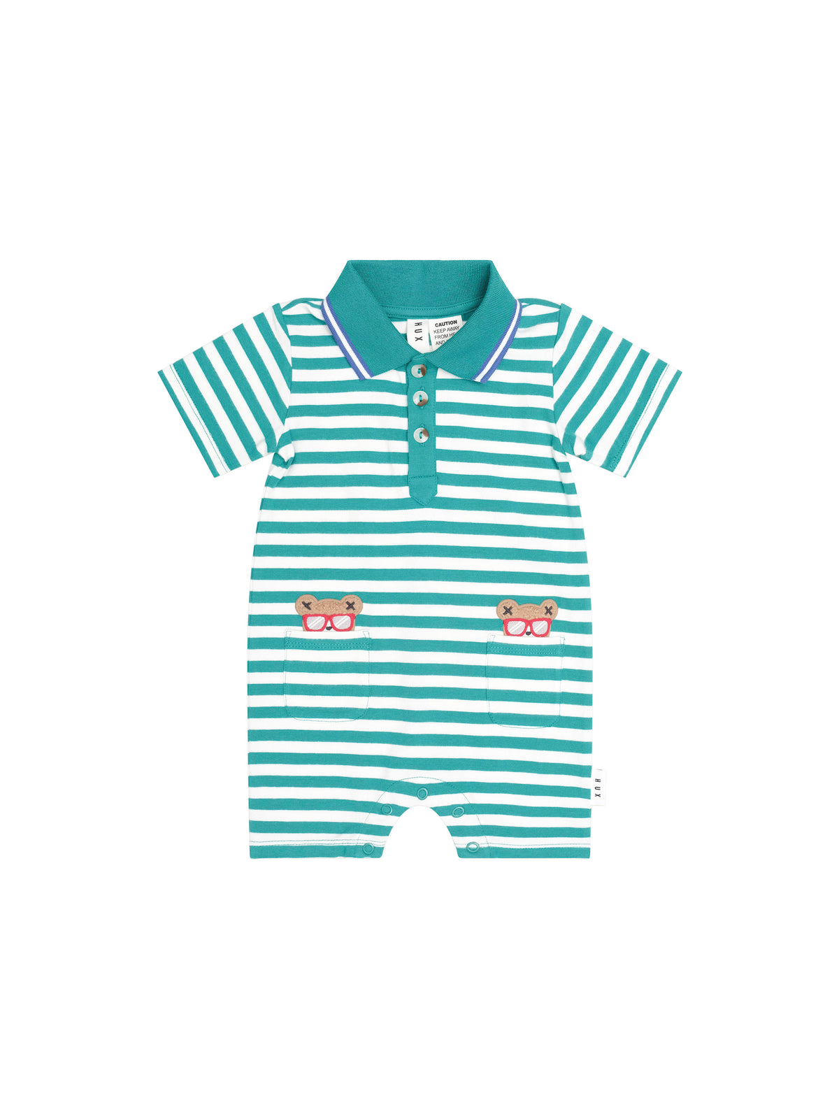 Green Stripe Vacay Hux Romper