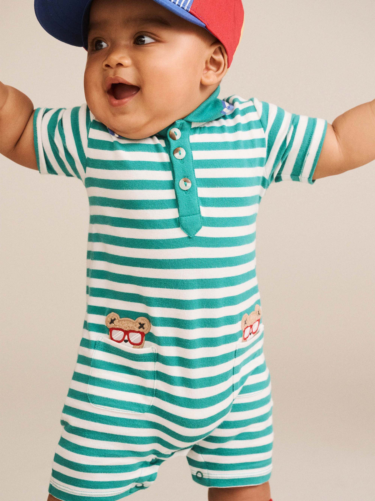 Green Stripe Vacay Hux Romper - image 6