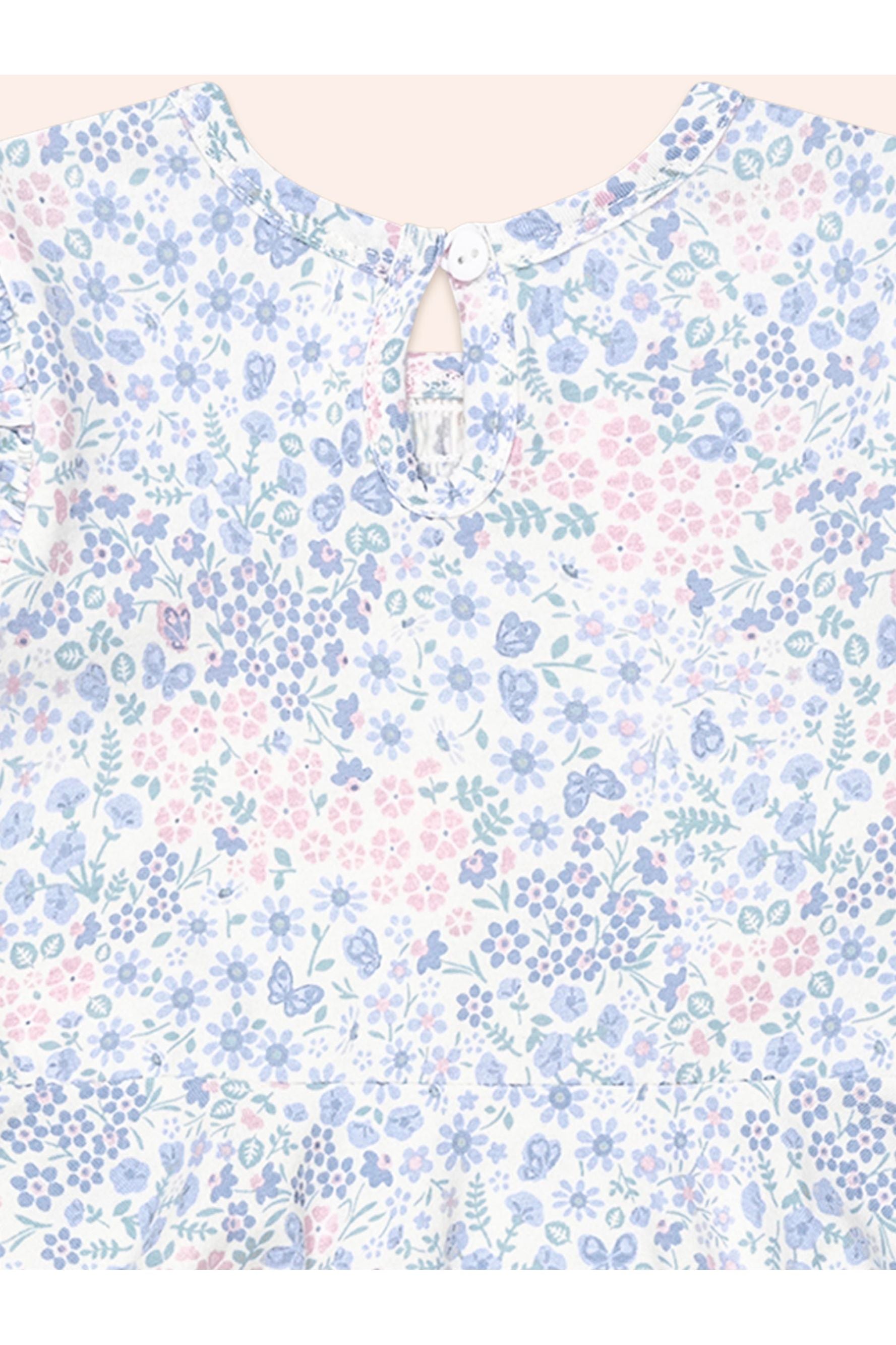 HUX FLOWER GARDEN SHIRRED L/S DRESS