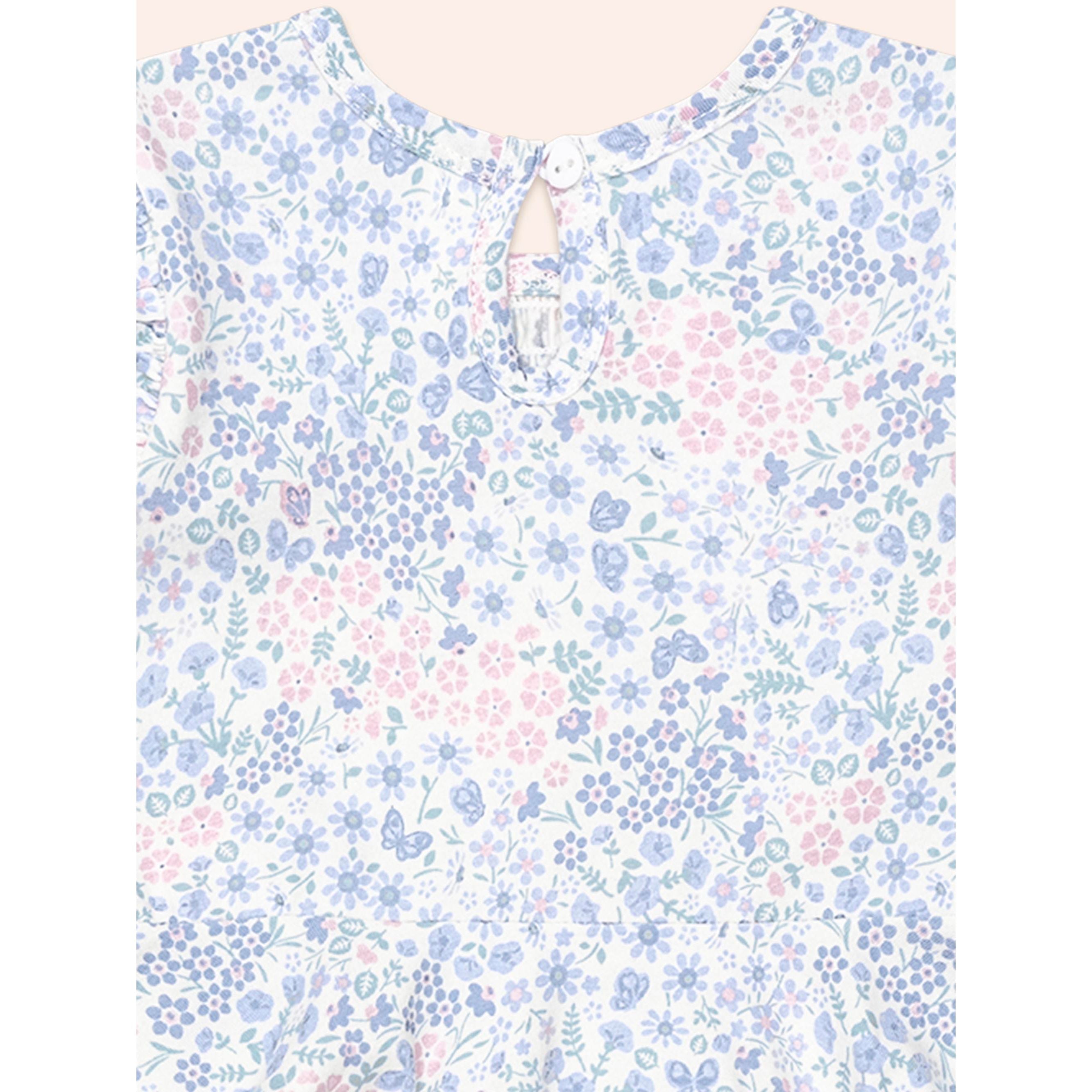 HUX FLOWER GARDEN SHIRRED L/S DRESS