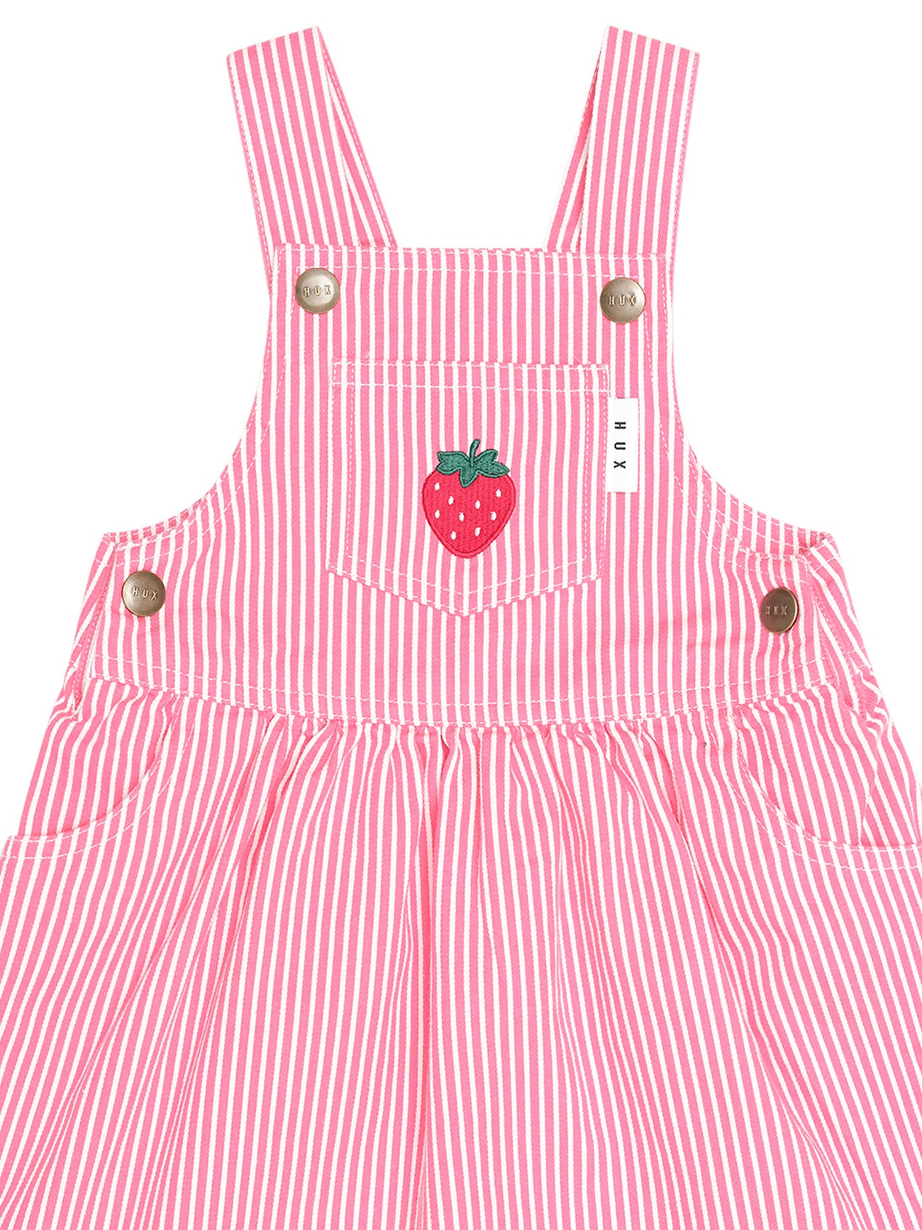 Strawberry Embroidered Stripe Pinafore