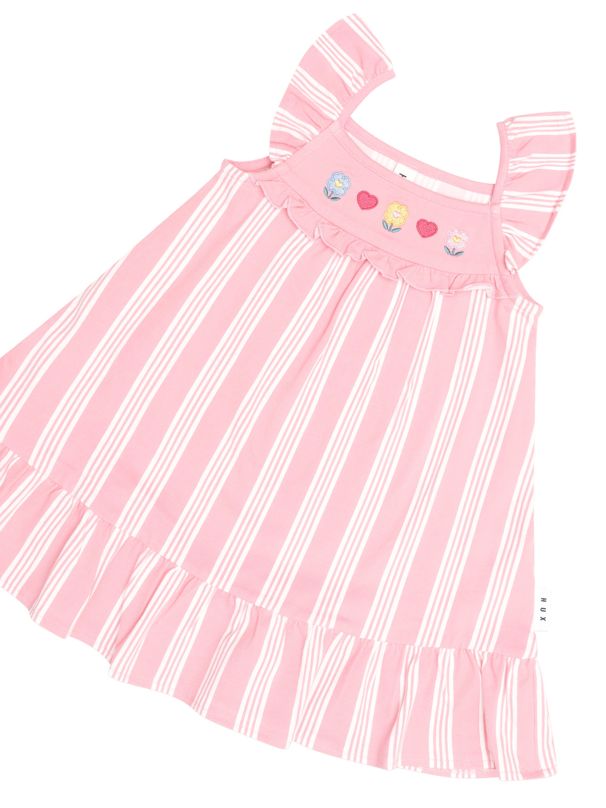 Floral Embroidered Stripe Dress