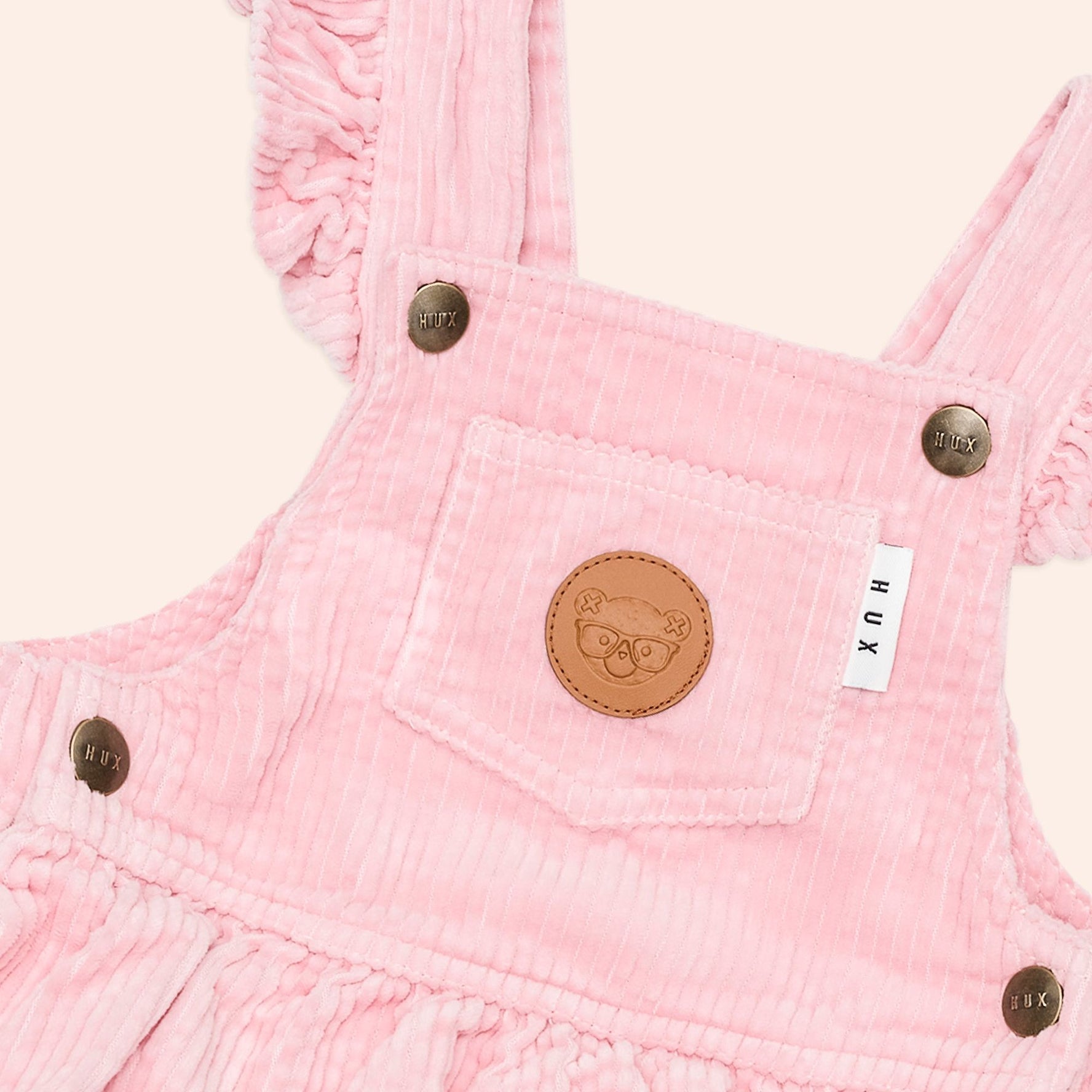 BLUSH CORD TIERED OVERALL DRESS