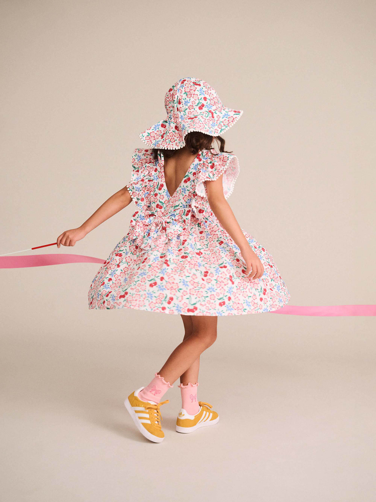Tropical Floral Bow Back Dress - image 4