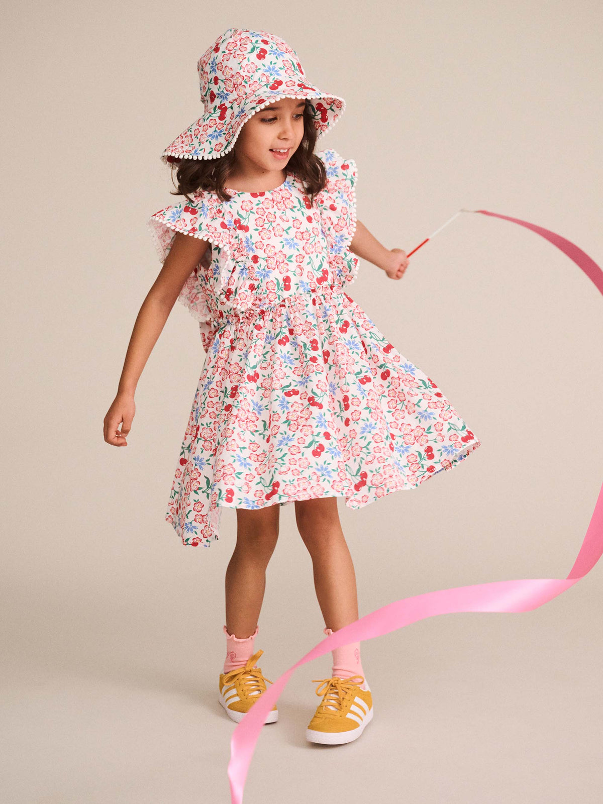 Tropical Floral Bow Back Dress - image 6