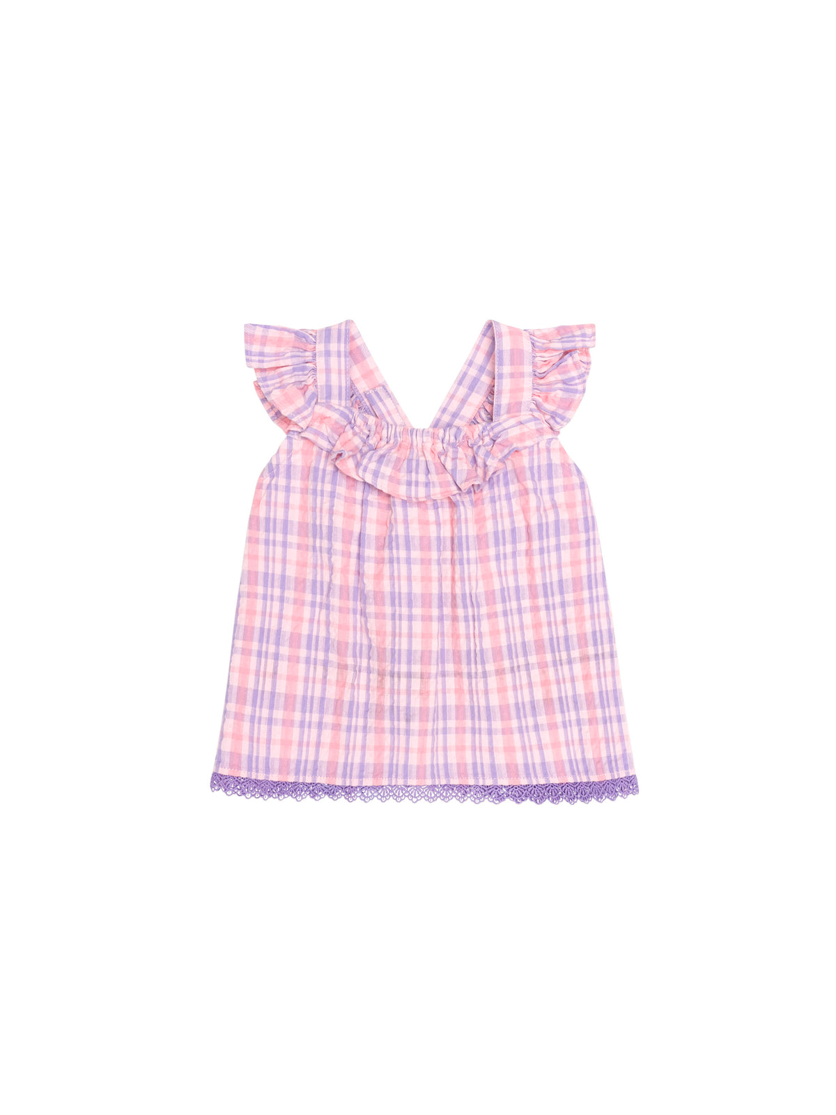 Tropical Check Tie Top