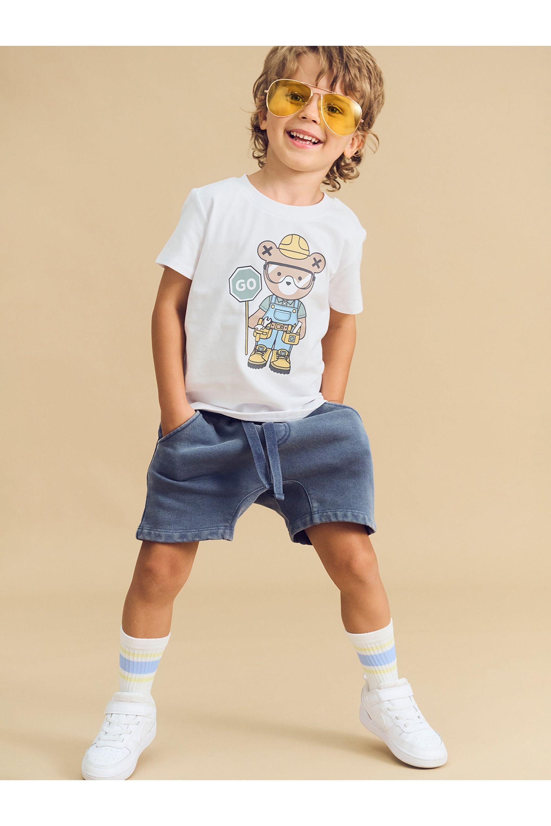 SLOUCH SHORT WASHED NAVY