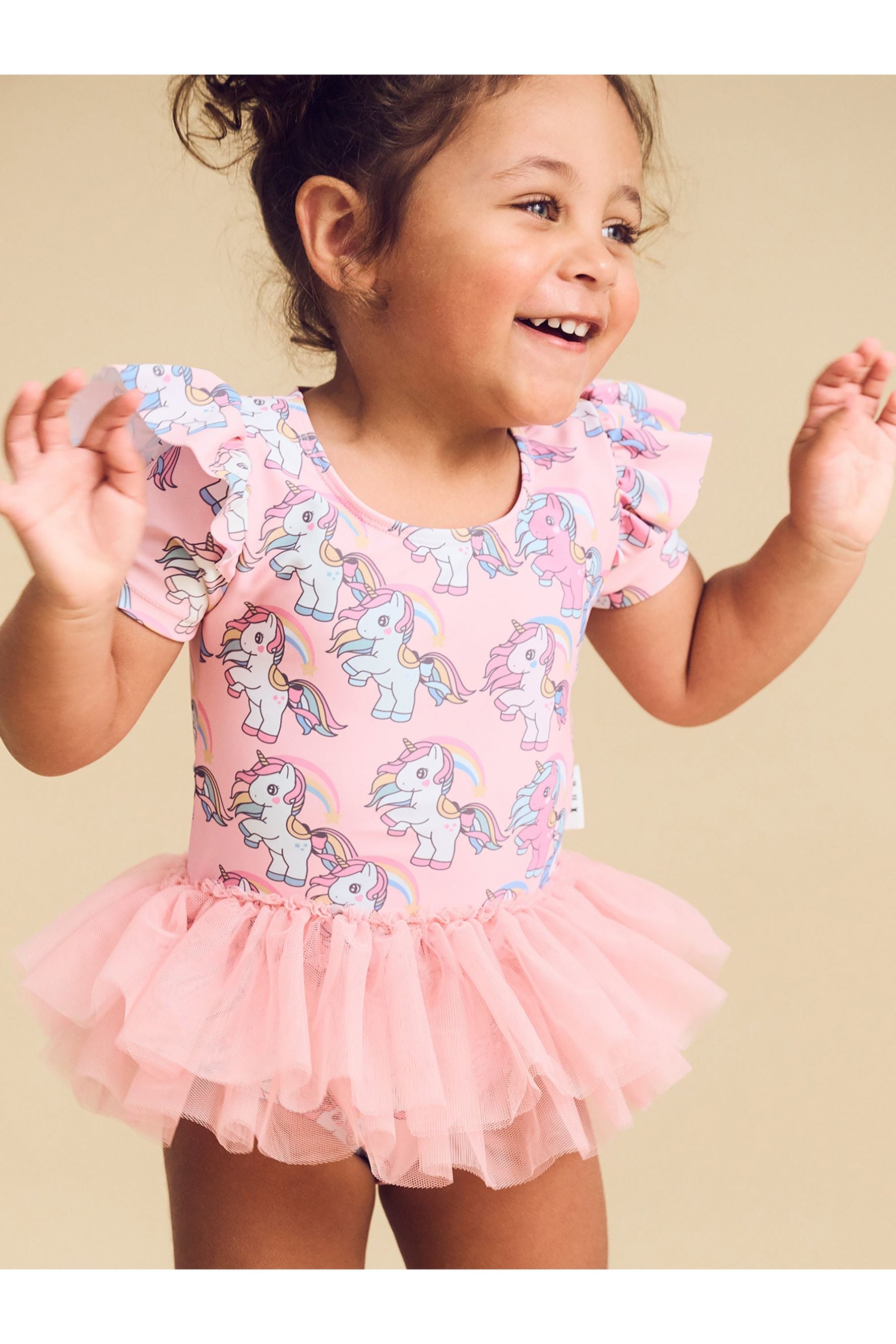 RAINBOW UNICORN FRILL BALLET SWIMSUIT