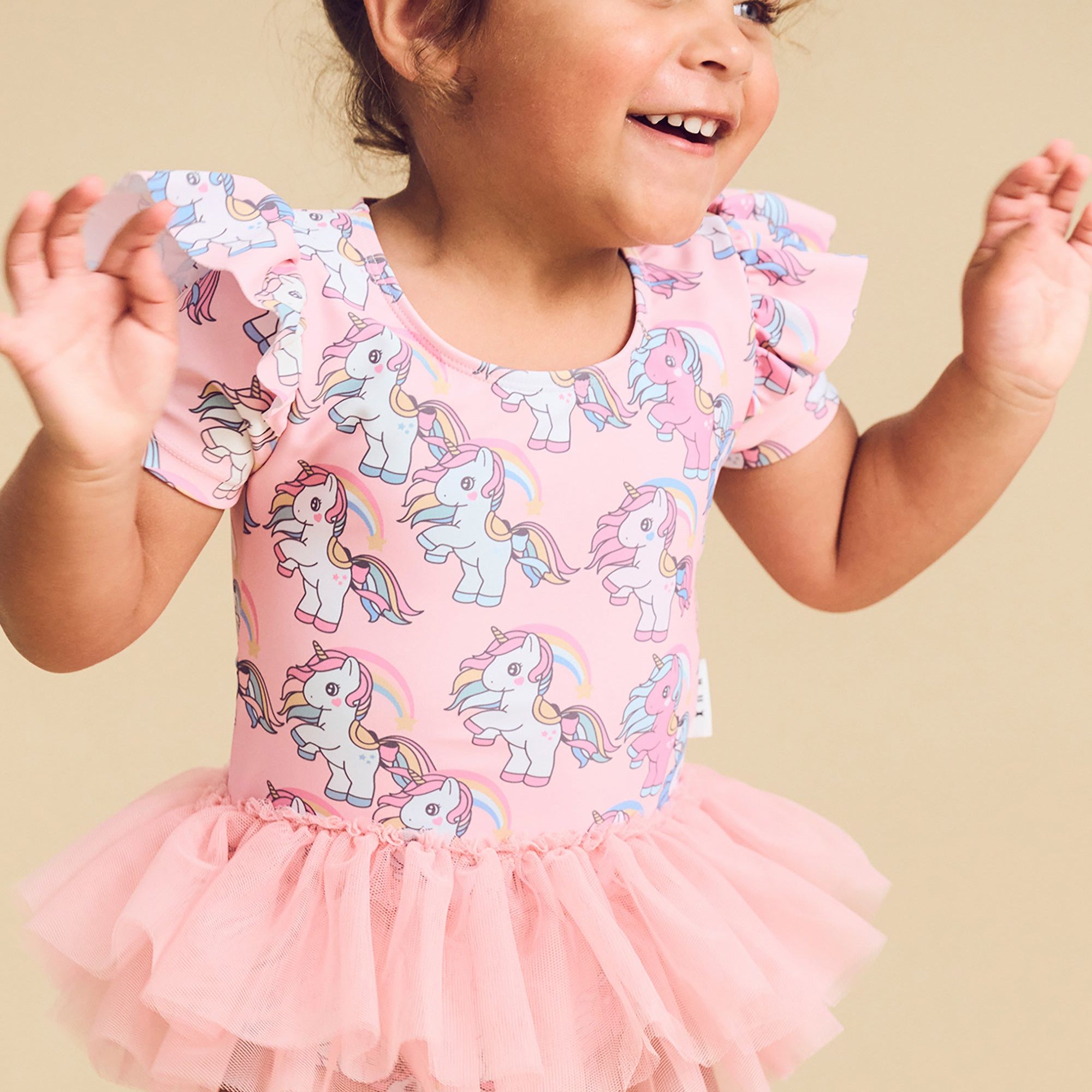 RAINBOW UNICORN FRILL BALLET SWIMSUIT