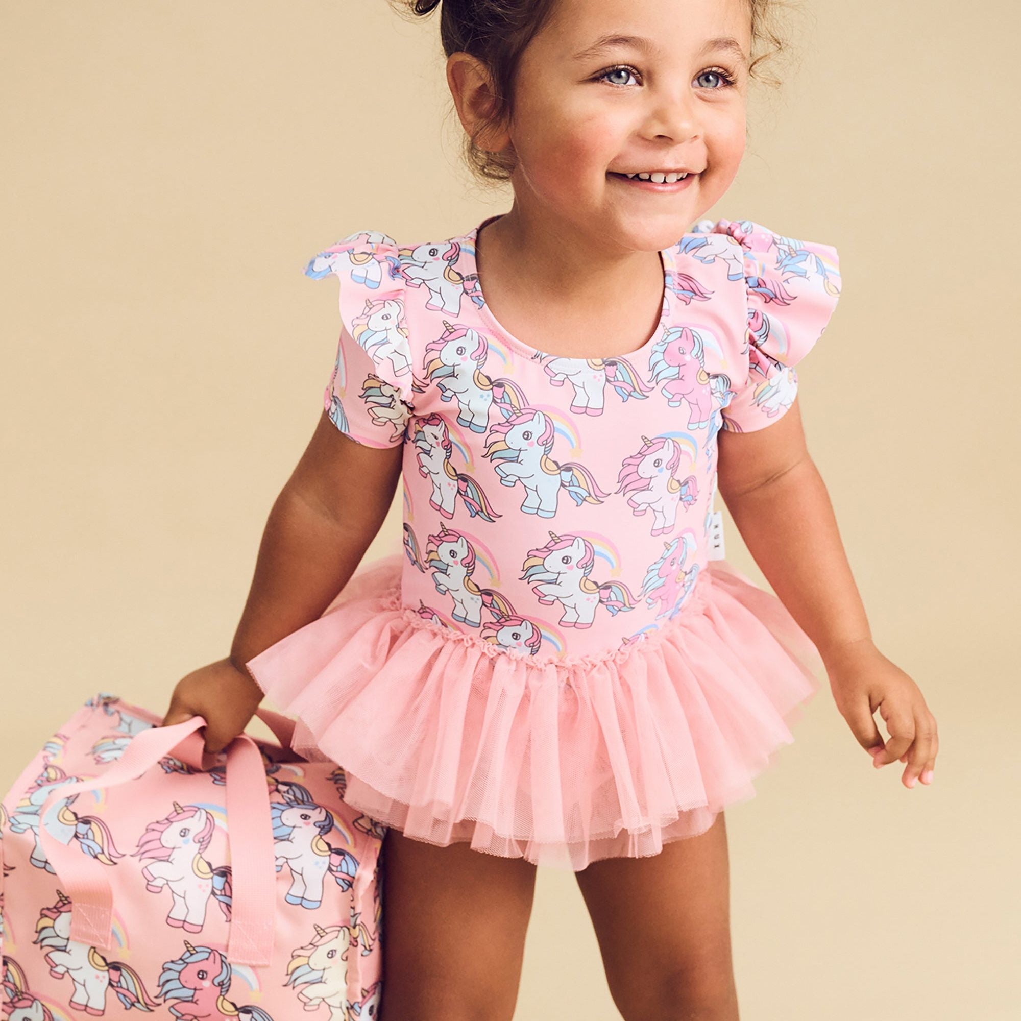 RAINBOW UNICORN FRILL BALLET SWIMSUIT