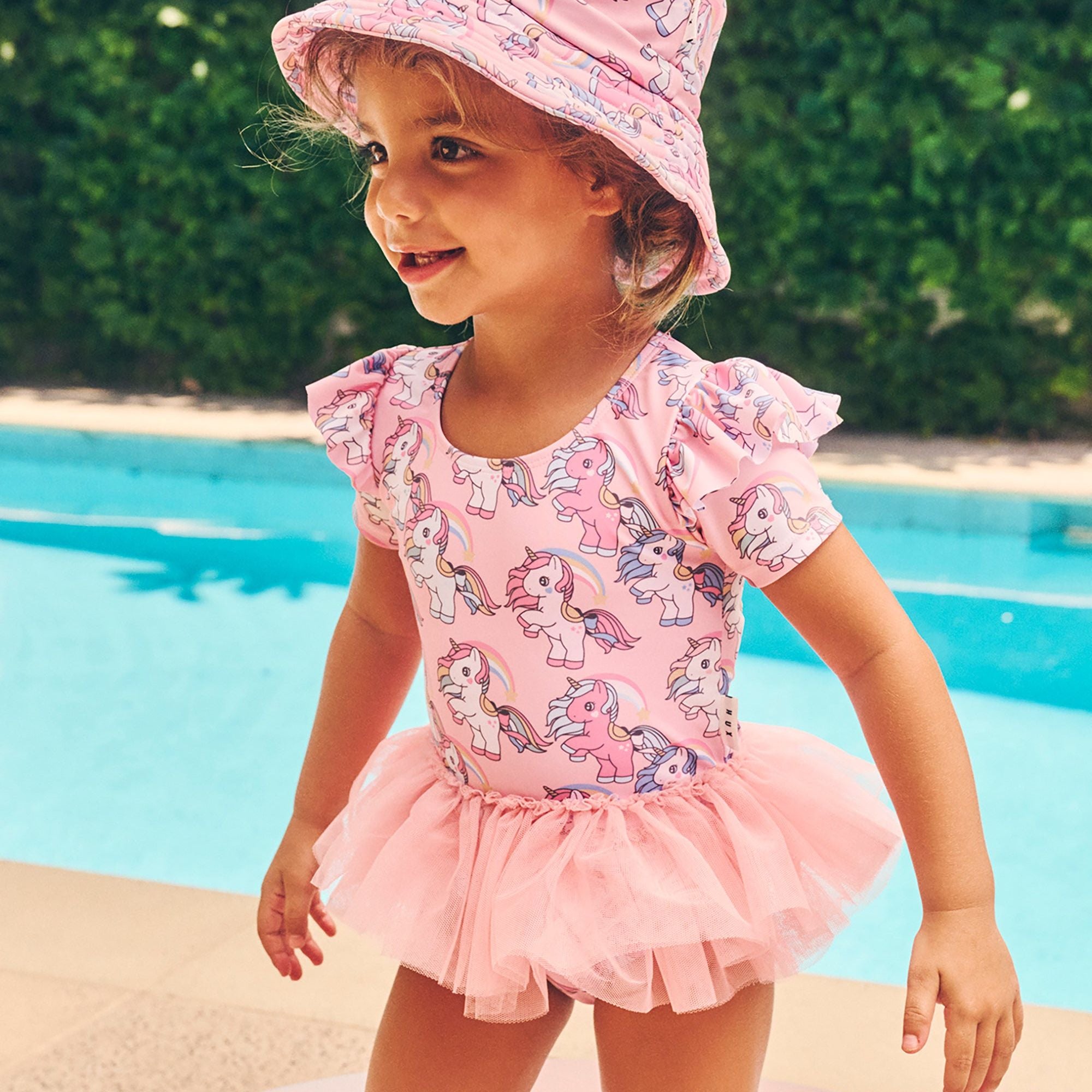 RAINBOW UNICORN FRILL BALLET SWIMSUIT