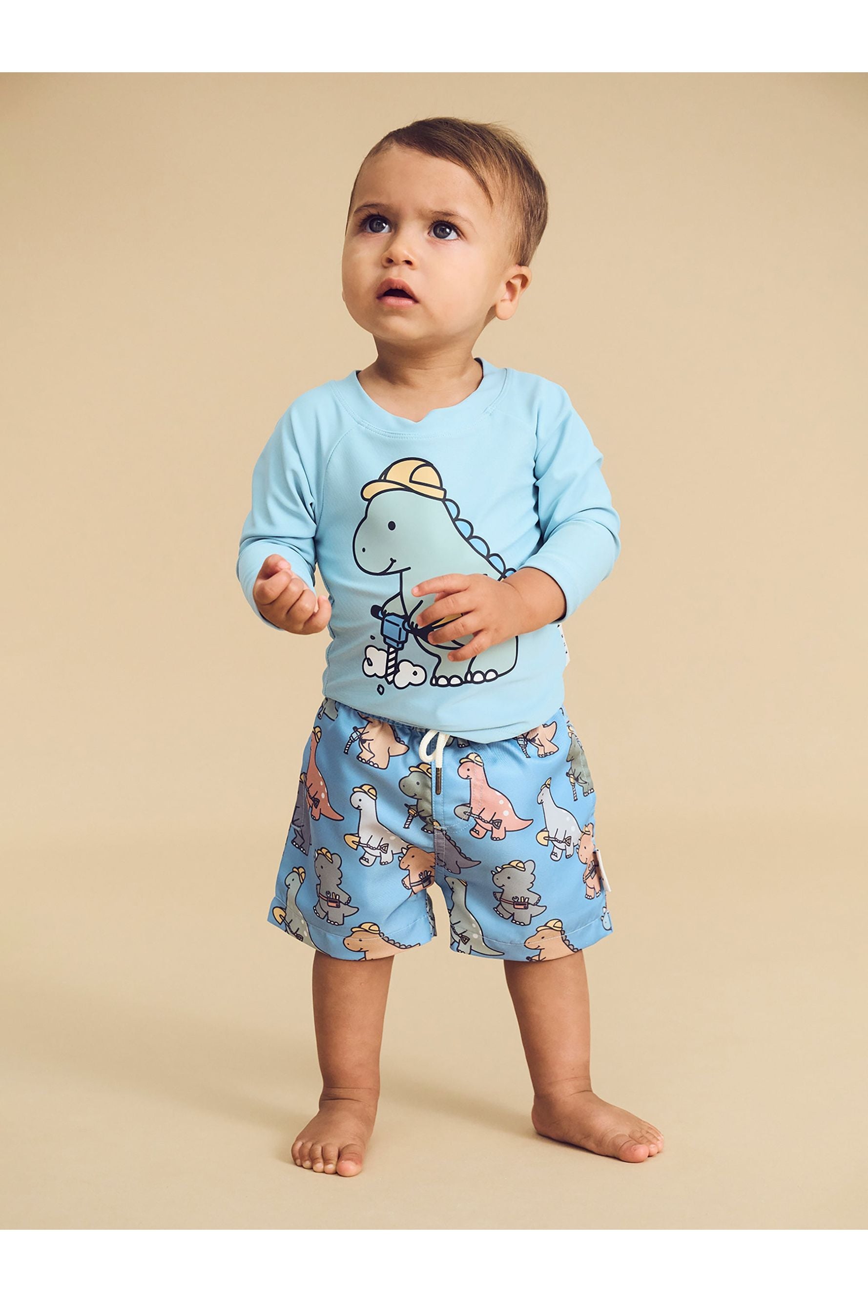 CONSTRUCTION DINO RASHGUARD
