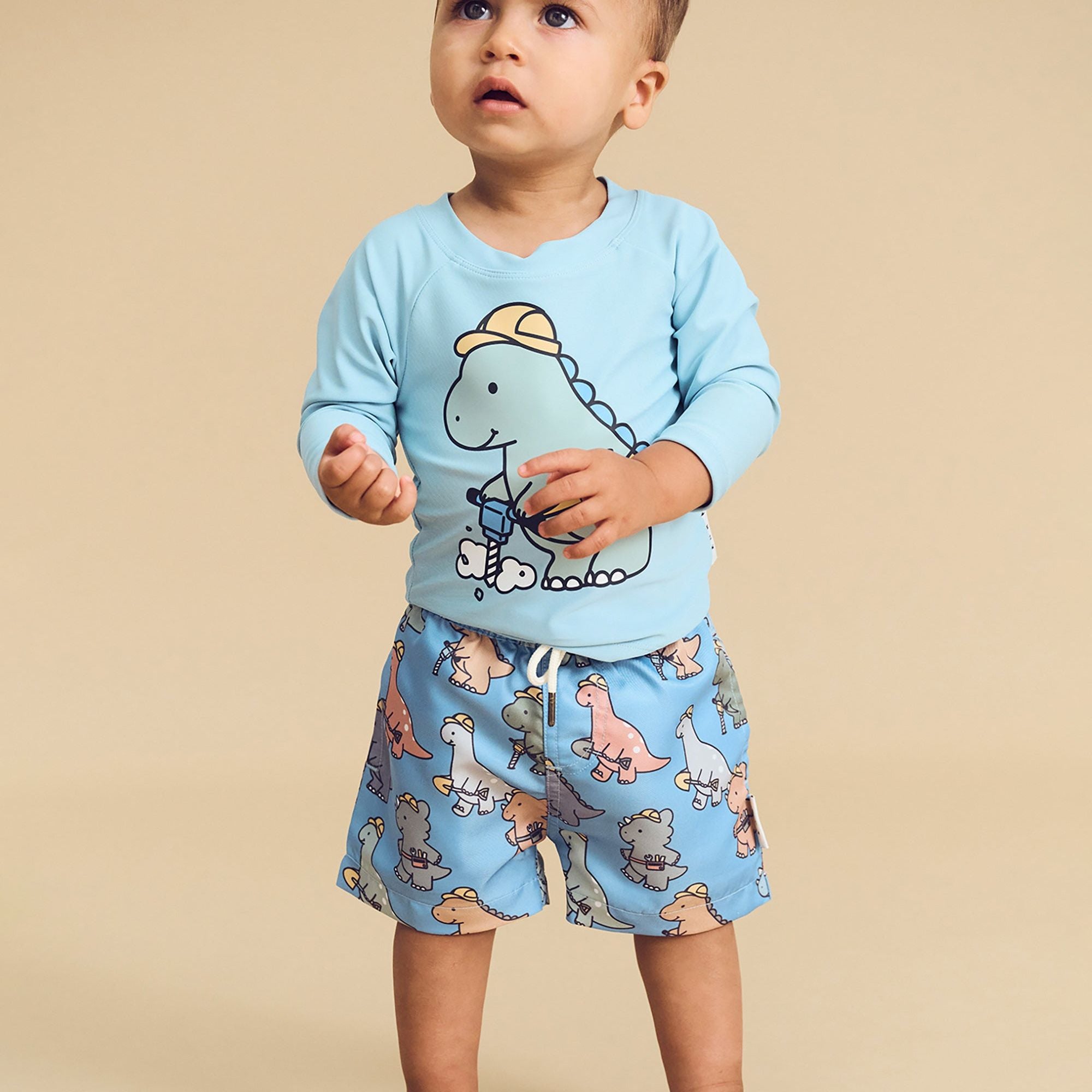 CONSTRUCTION DINO RASHGUARD