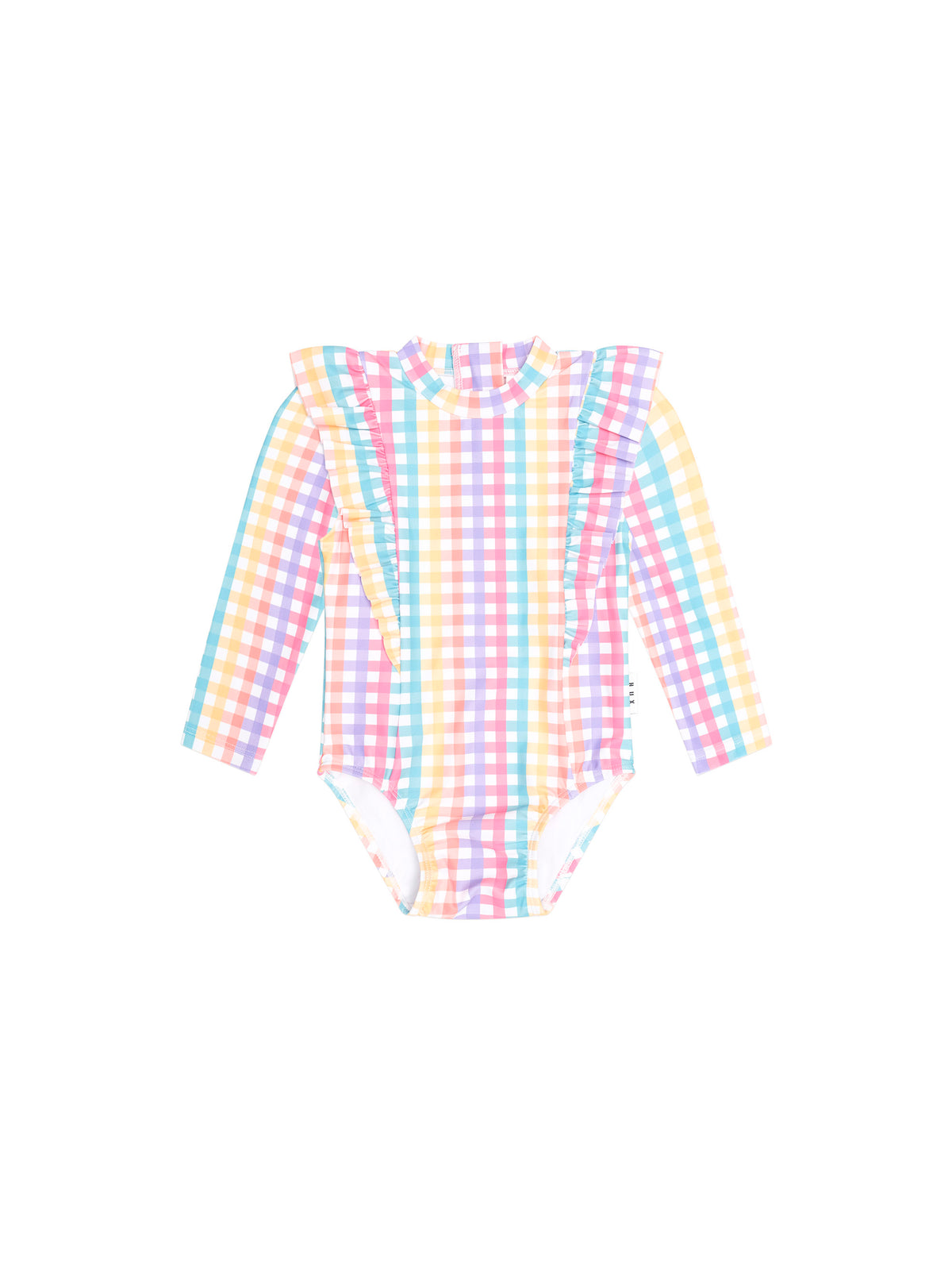 Rainbow Check Frill Swimsuit