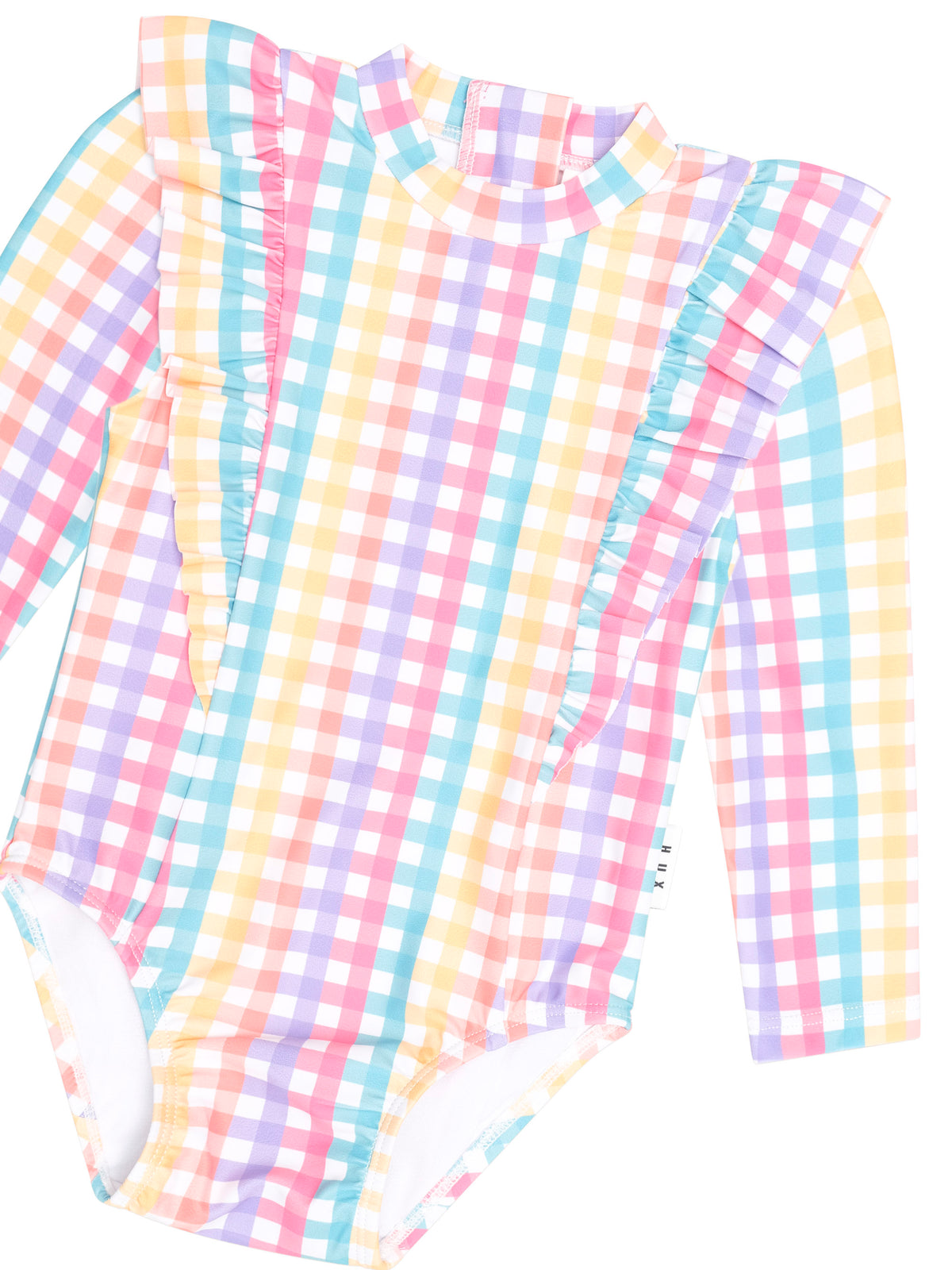 Rainbow Check Frill Swimsuit - image 3